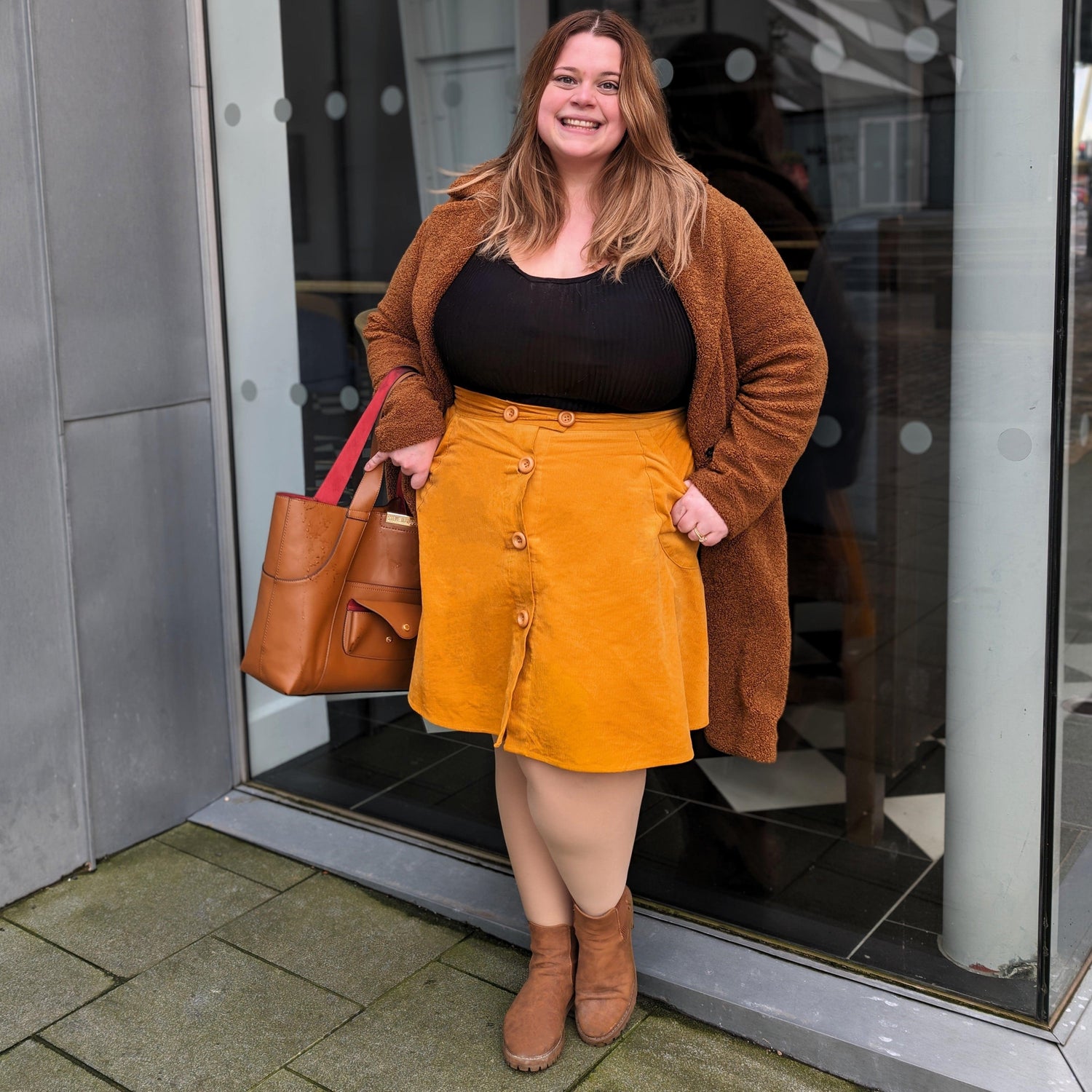 Huggy Light Compression Tights - Builders Tea - Snag