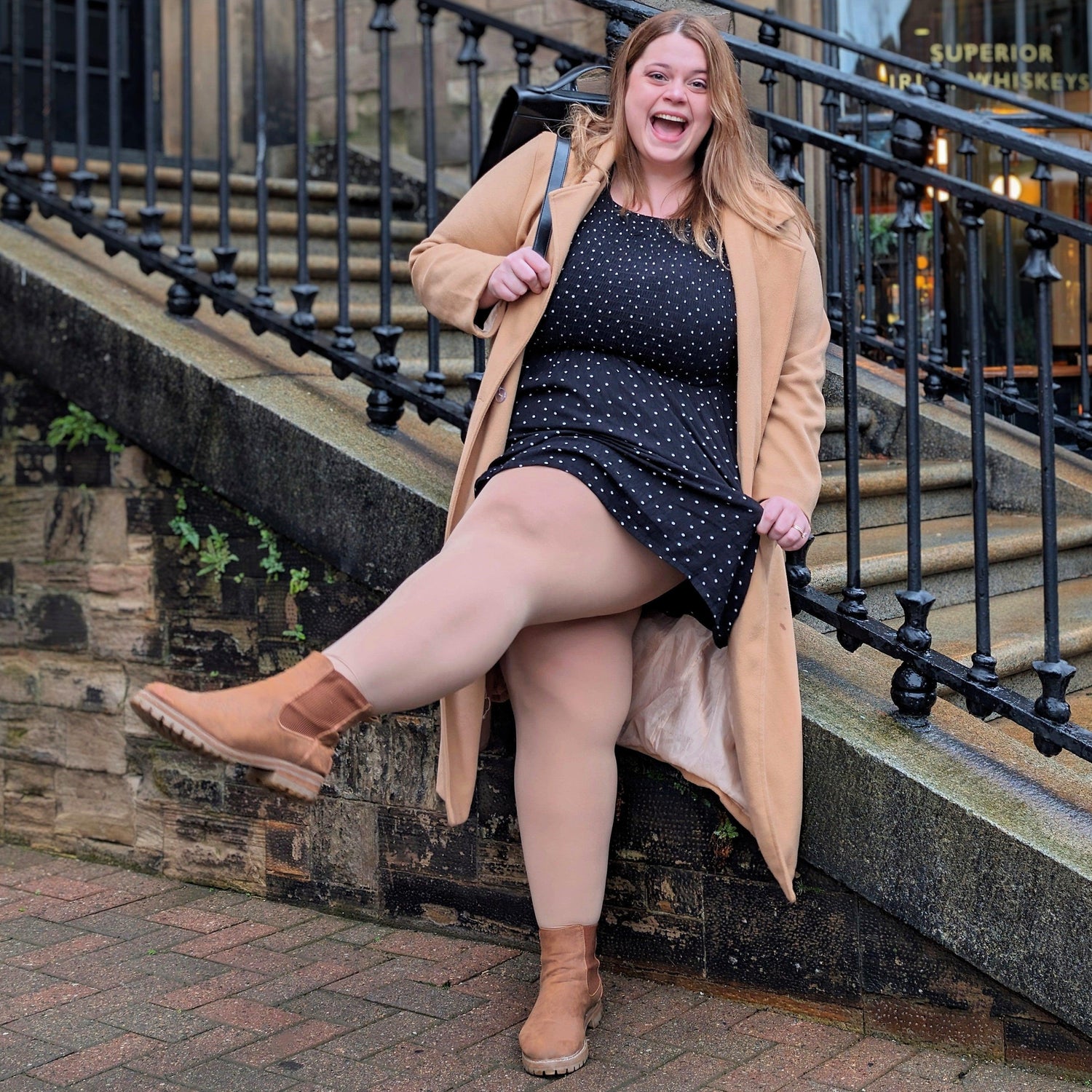 Huggy Light Compression Tights - Builders Tea - Snag