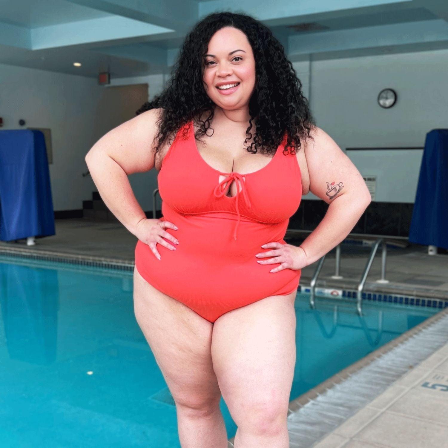 I'll Be Right Here Swimsuit in Coral Snag