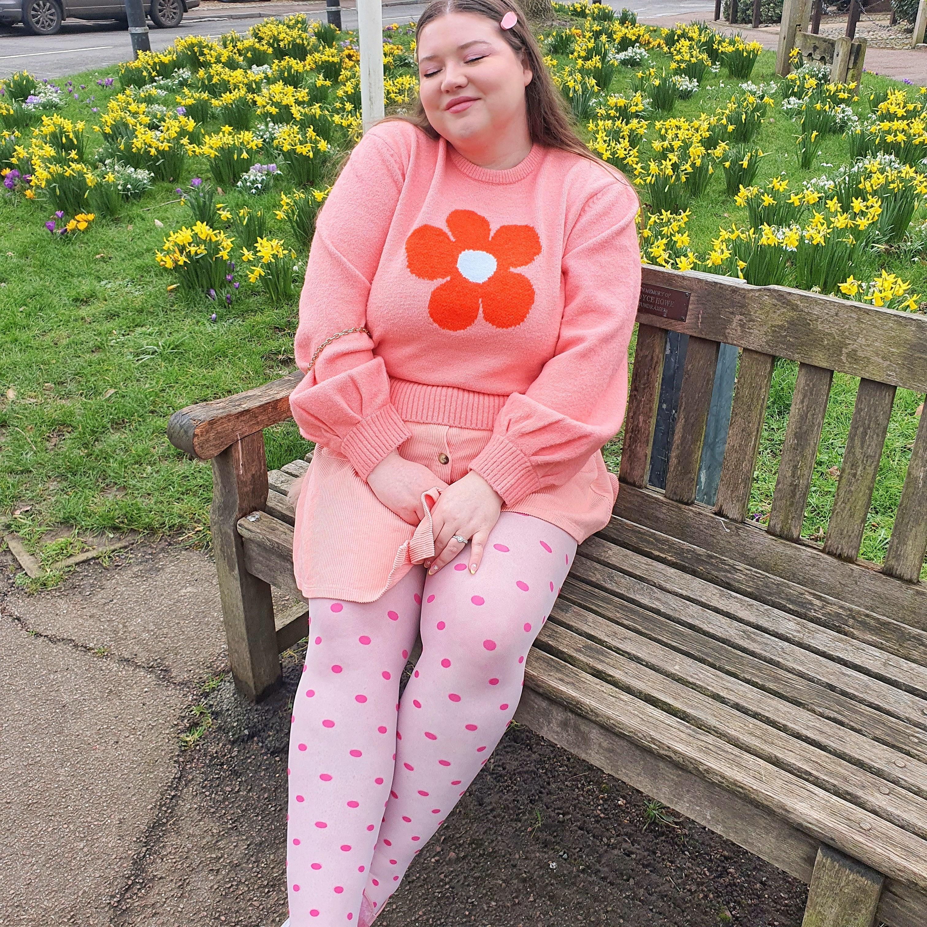 Pink Dotty Coloured Tights Snag - Main Image