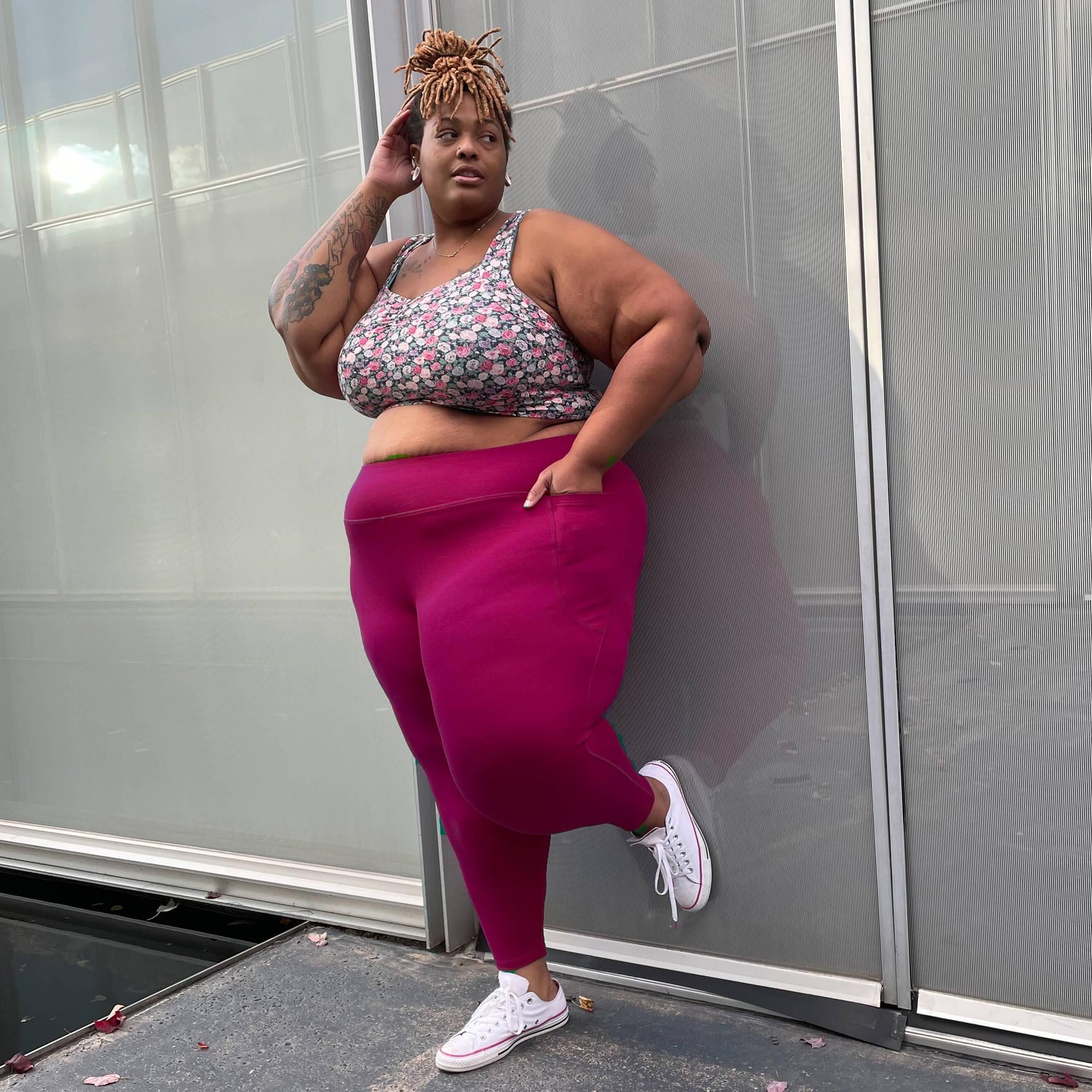 Squat Proof Long Leggings - Raspberry Pie - Snag