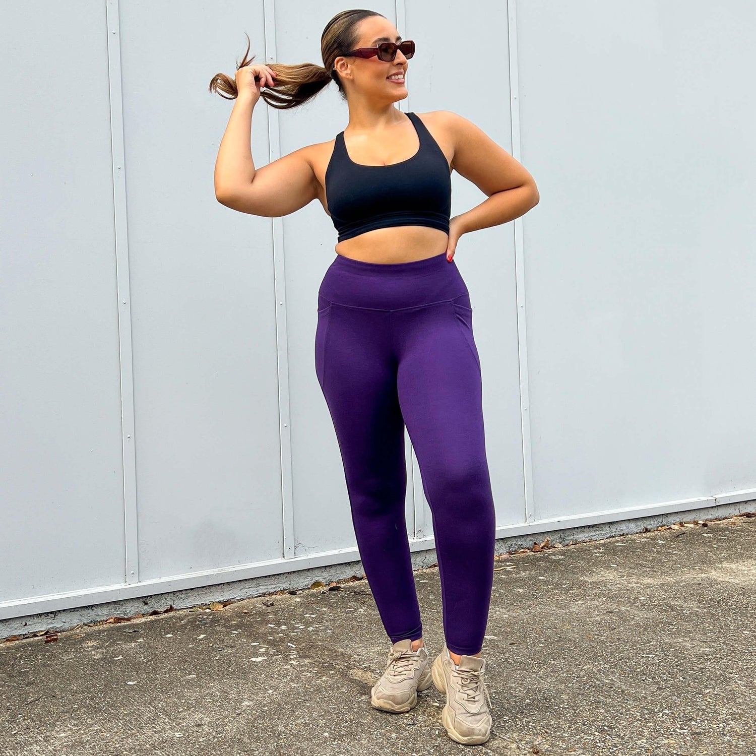 Squat Proof Long Leggings - Suffragette Purple - Snag