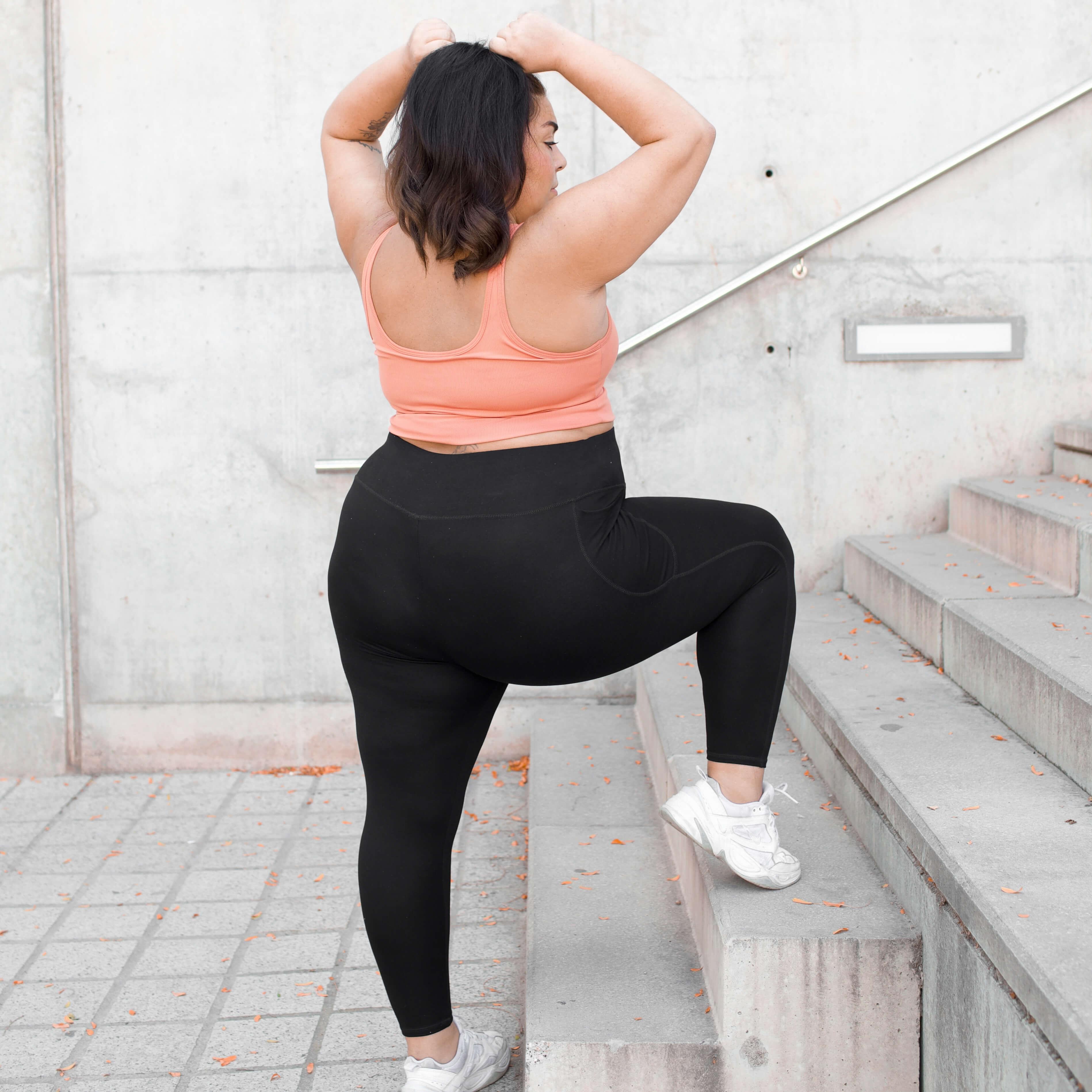 Curvy Tall Buttery Soft Activewear Leggings-Black