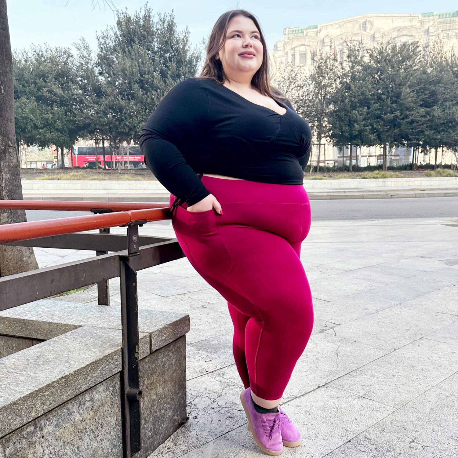Squat Proof Short Leggings - Raspberry Pie - Snag