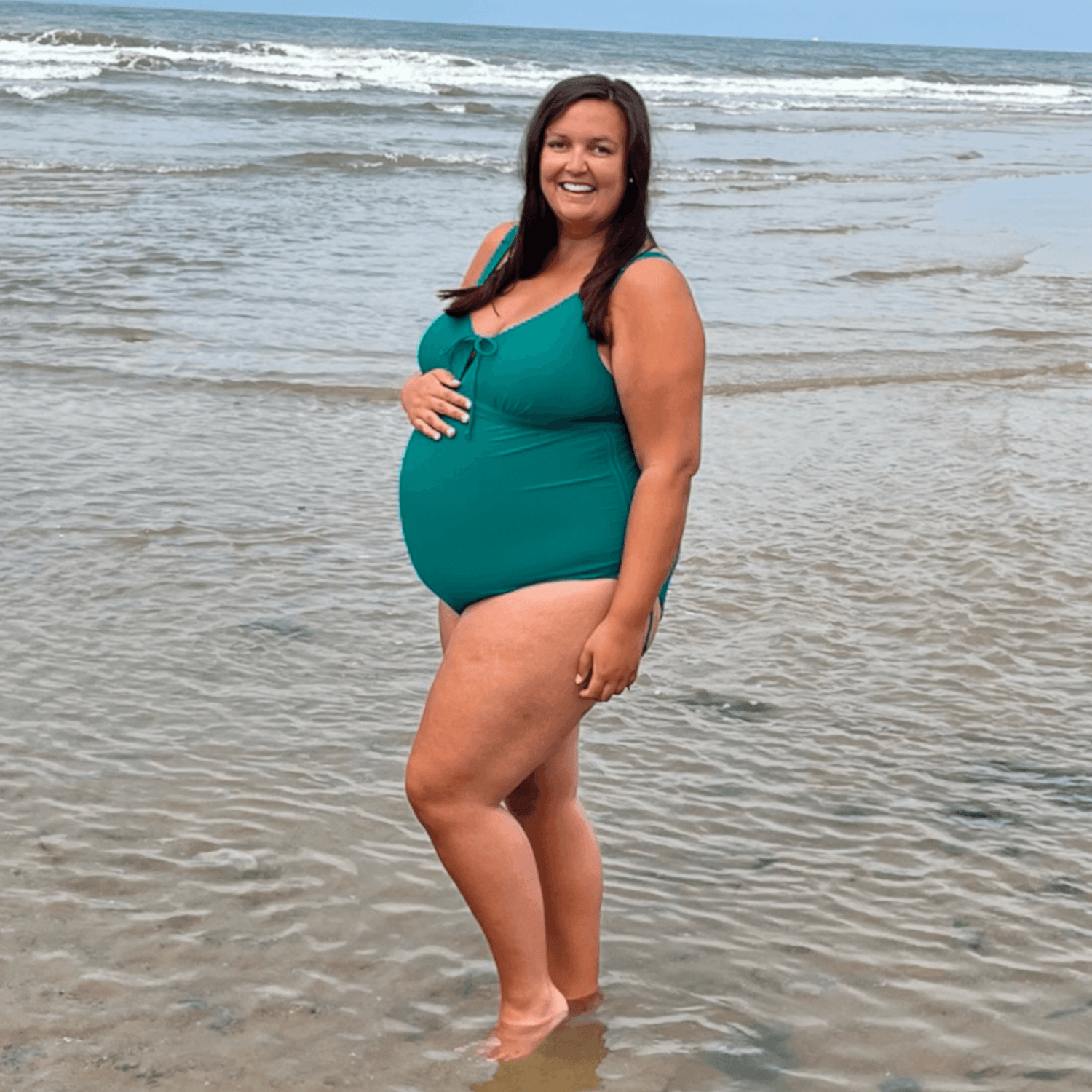 That loving feel'in Maternity Swimsuit - Teal - Snag