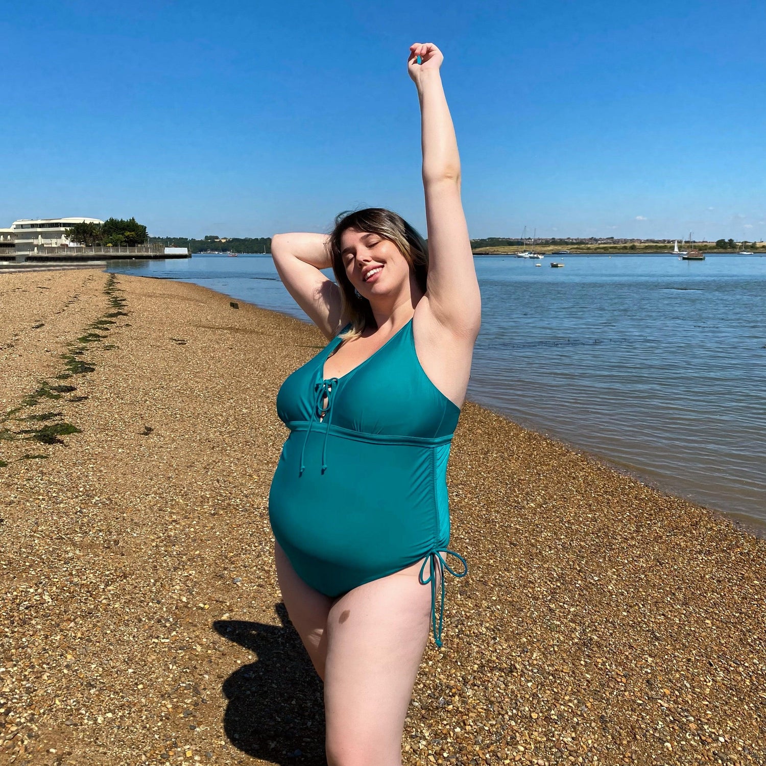 That loving feel'in Maternity Swimsuit - Teal - Snag