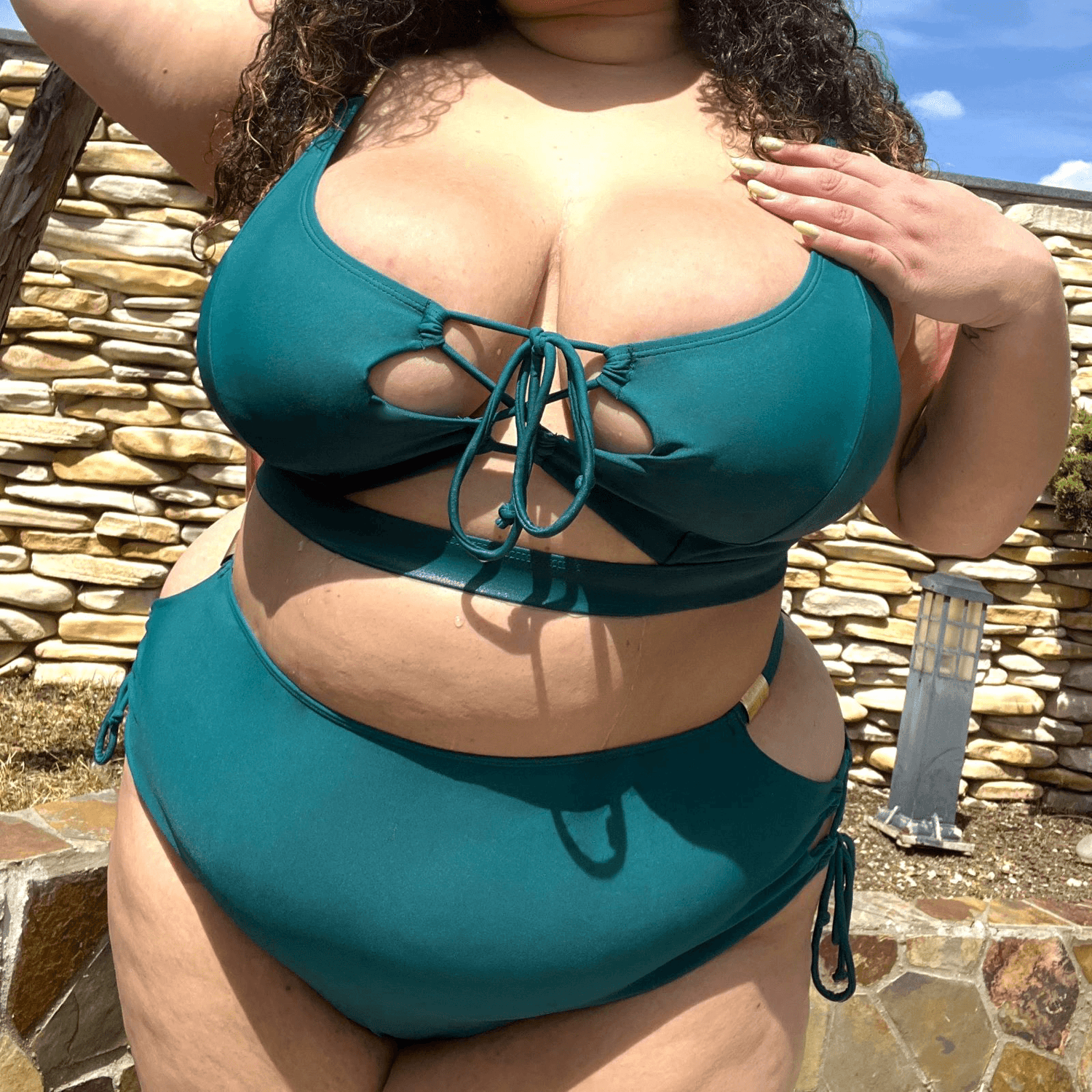 What Babe? Bikini Top - Teal - Snag