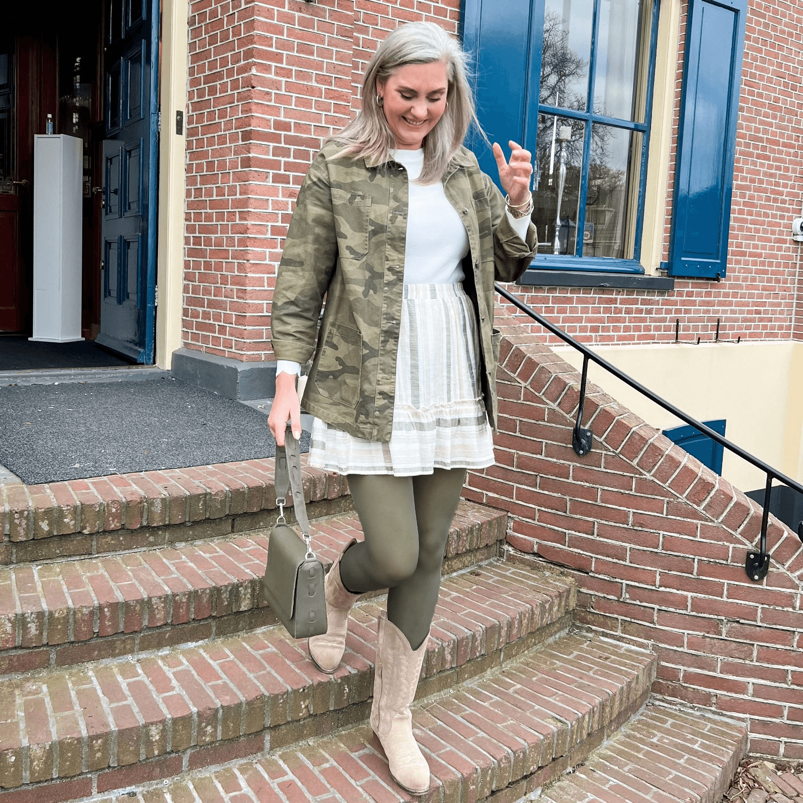Olive green tights outfit online