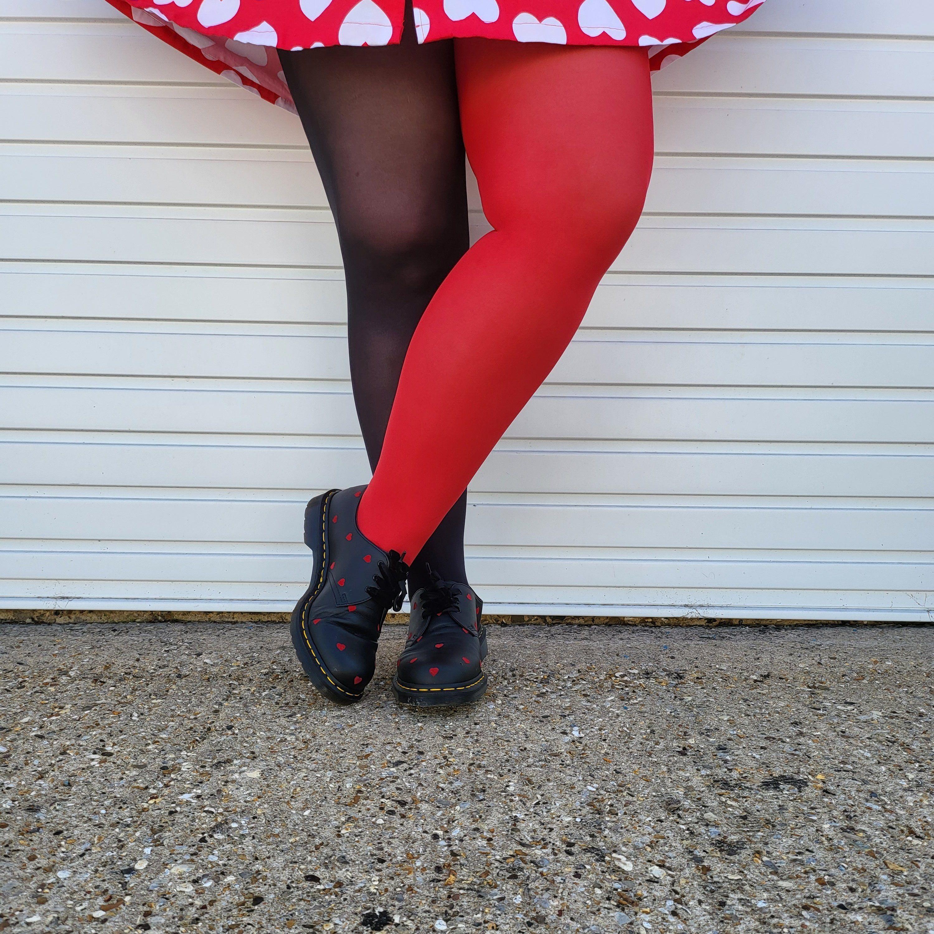 Black & Red Dual Coloured Tights
