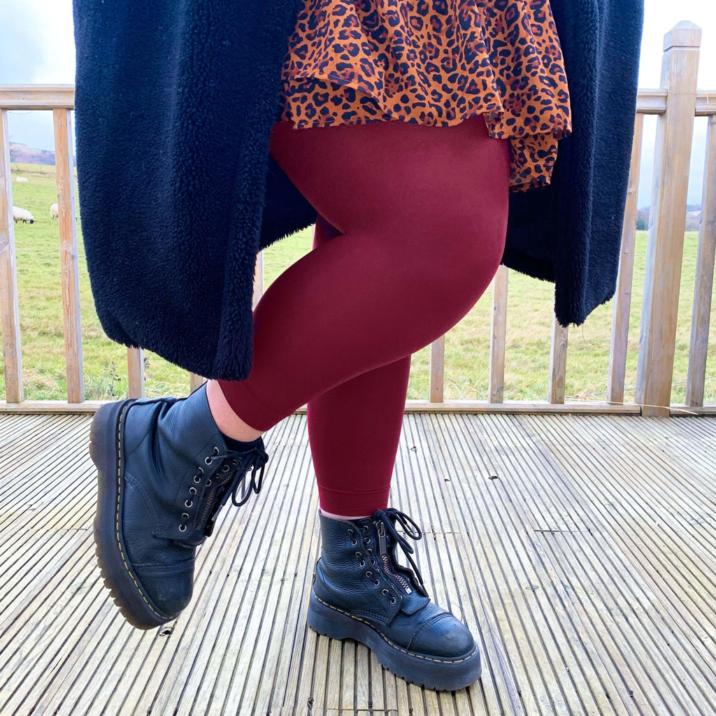 Core Tights - 80 Denier Footless Tights - Burgundy