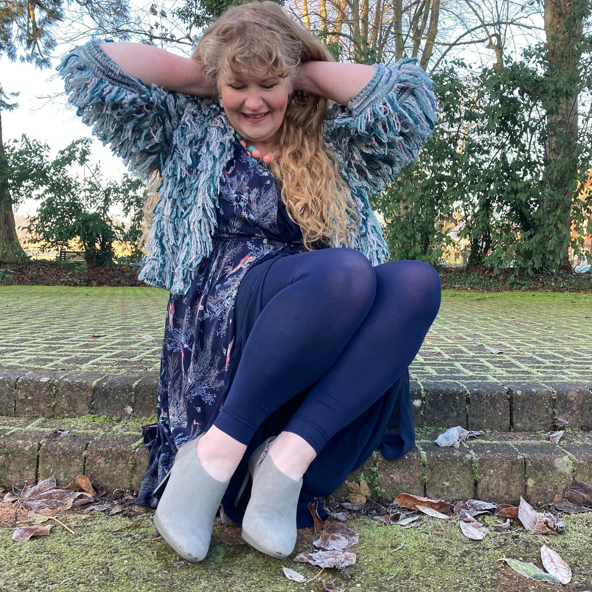 80 Denier Footless Tights - Navy