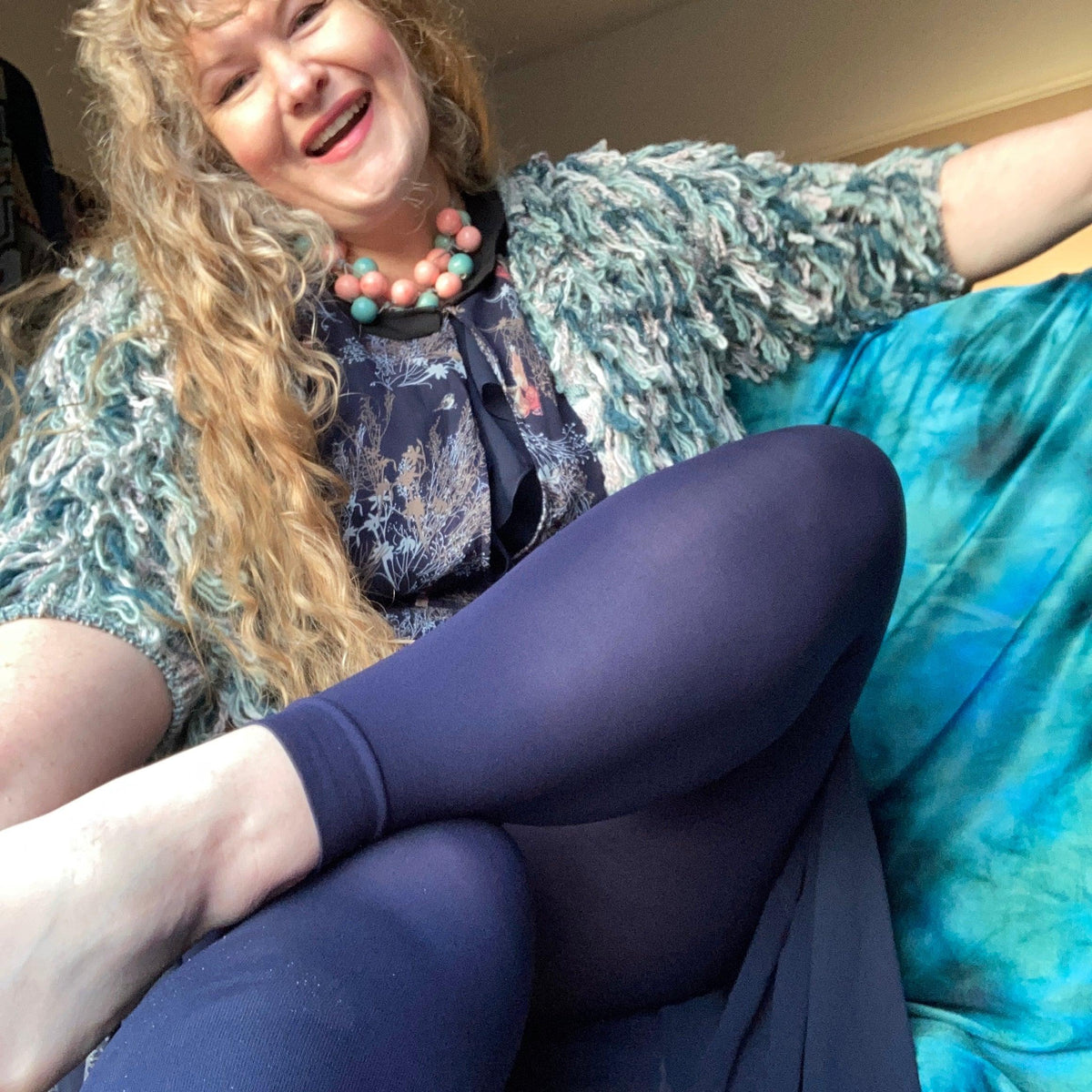 80 Denier Footless Tights - Navy