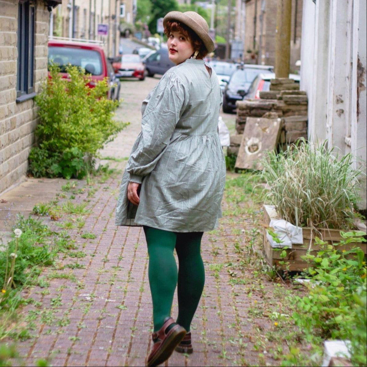 80 Denier Opaque Tights Hit Bottle Green
