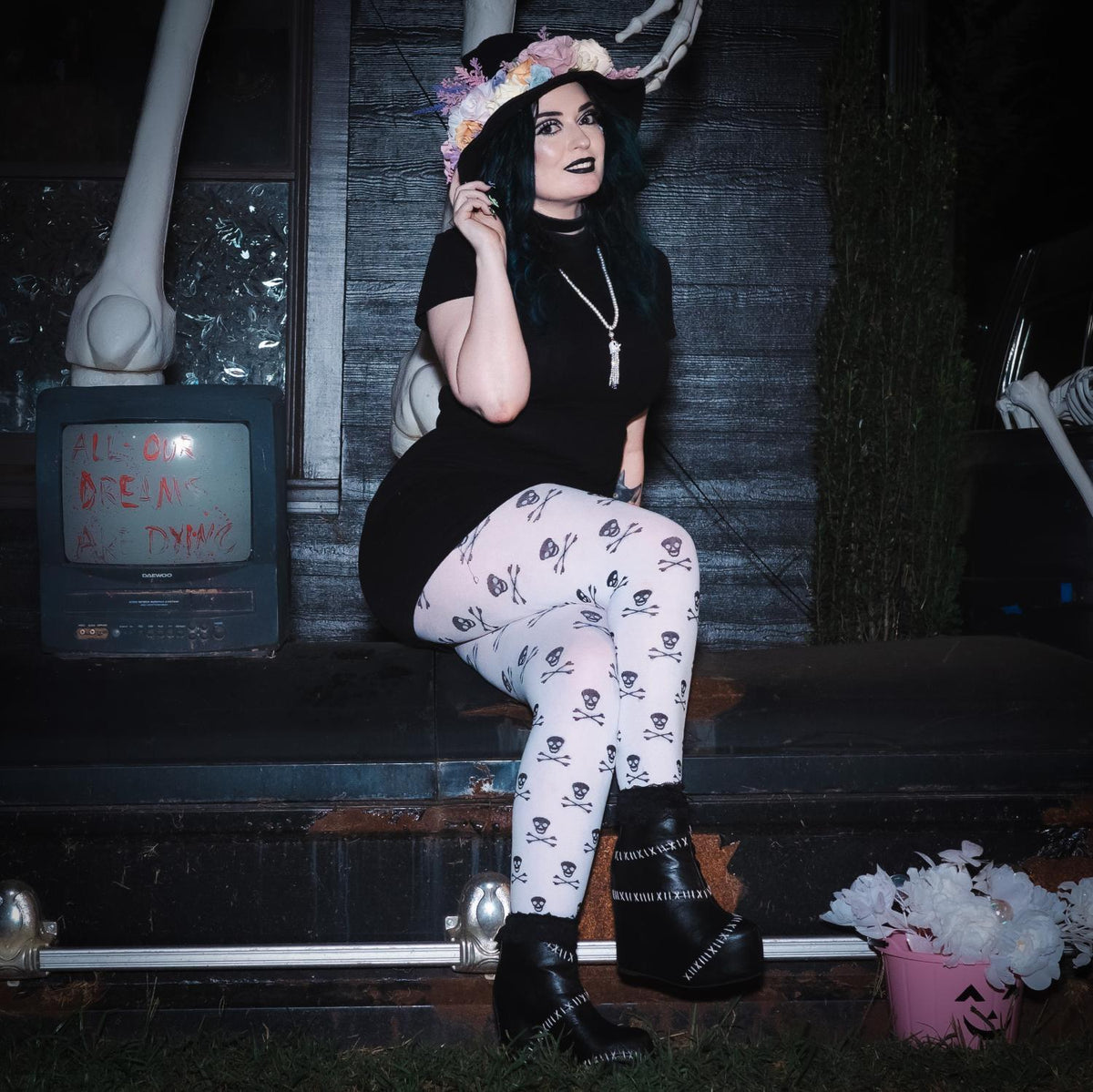 Opaque Tights Skullz - Snow White