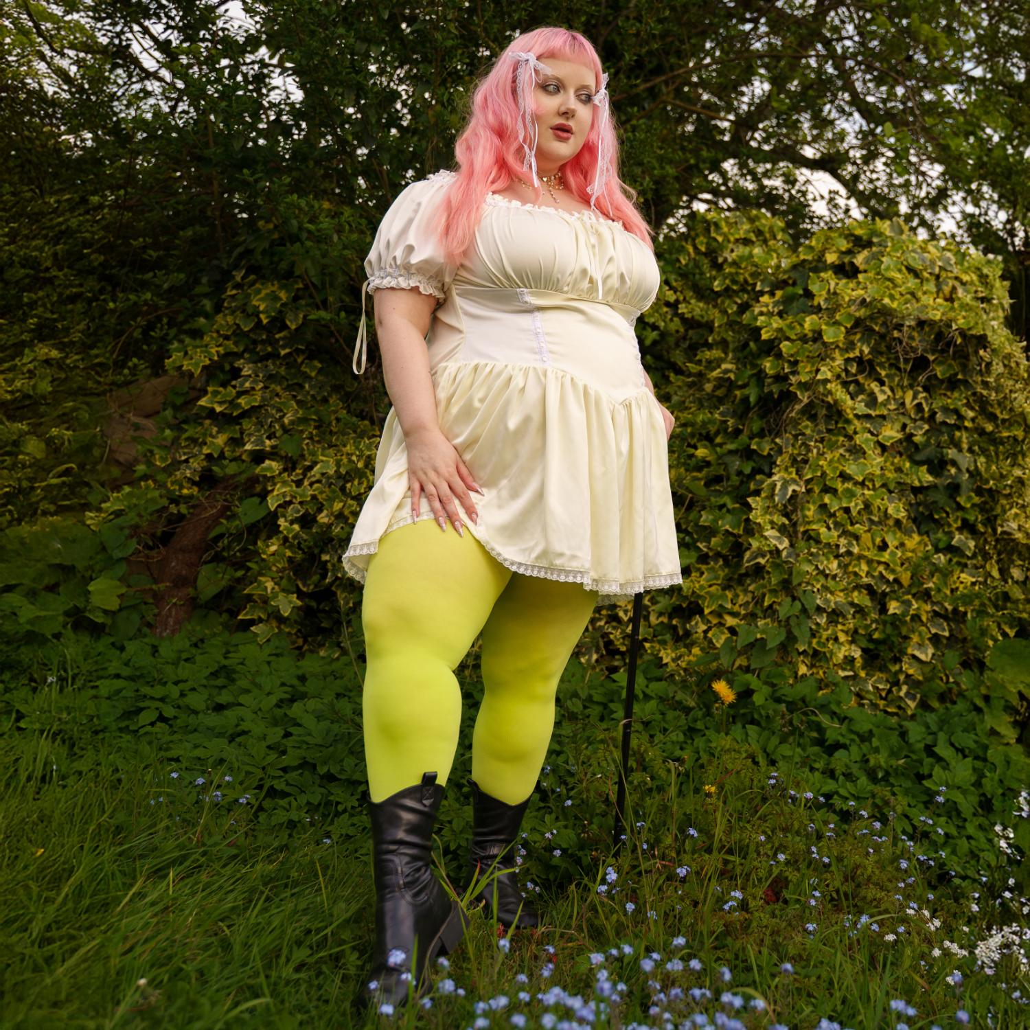 80 Denier Opaque Tights - Granny Smith