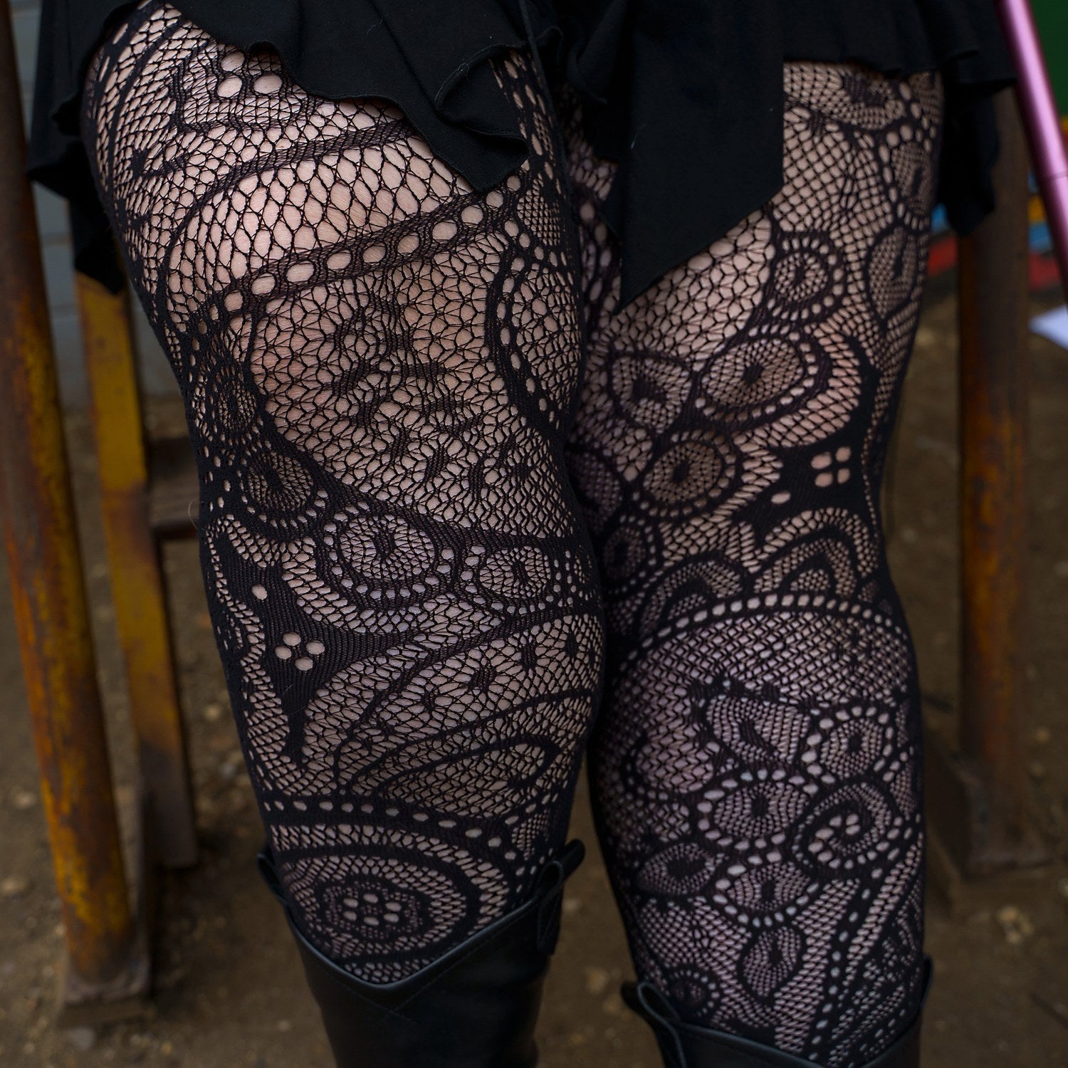 Fishnets - Botanic - Black