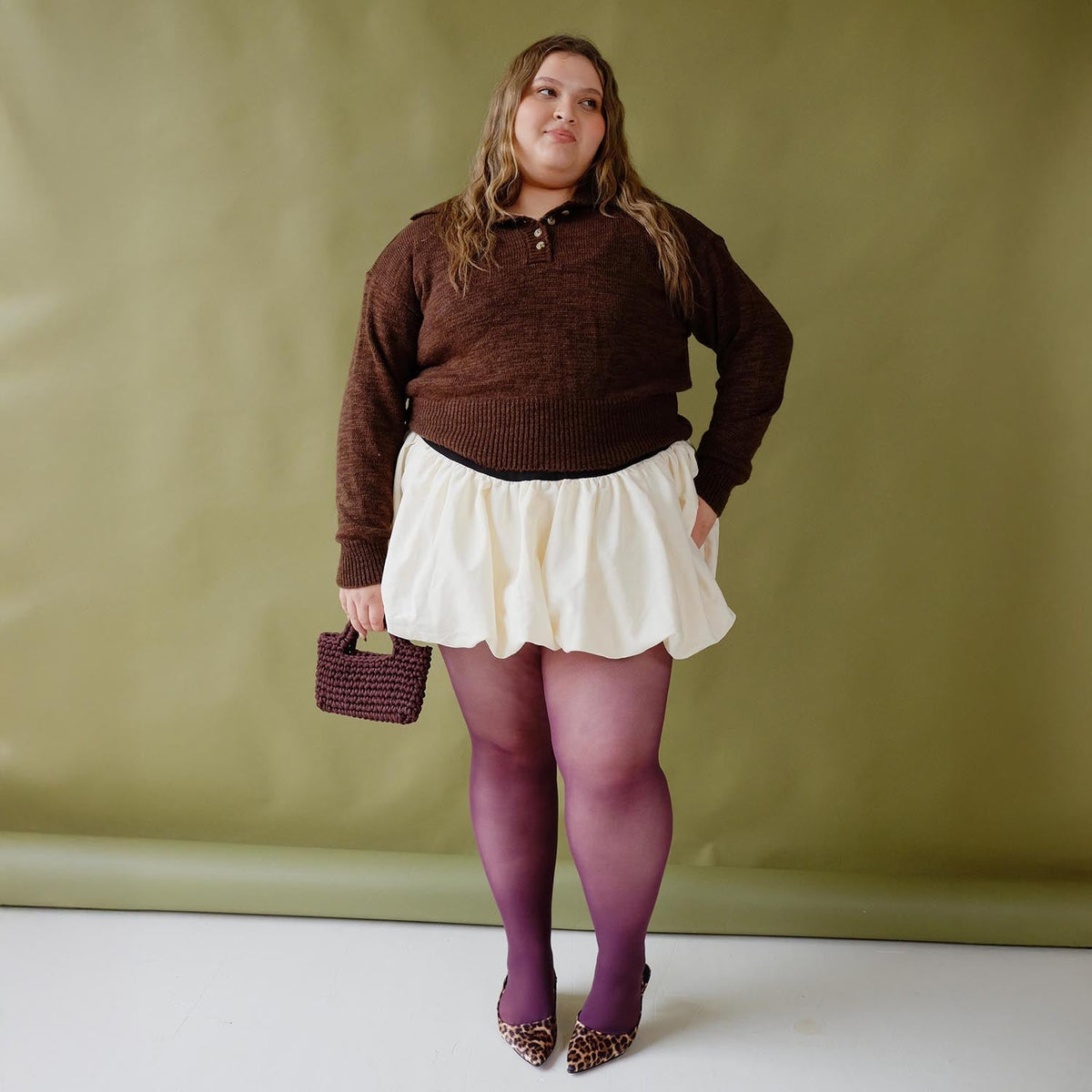 30 Denier Sheer Tights - Plum