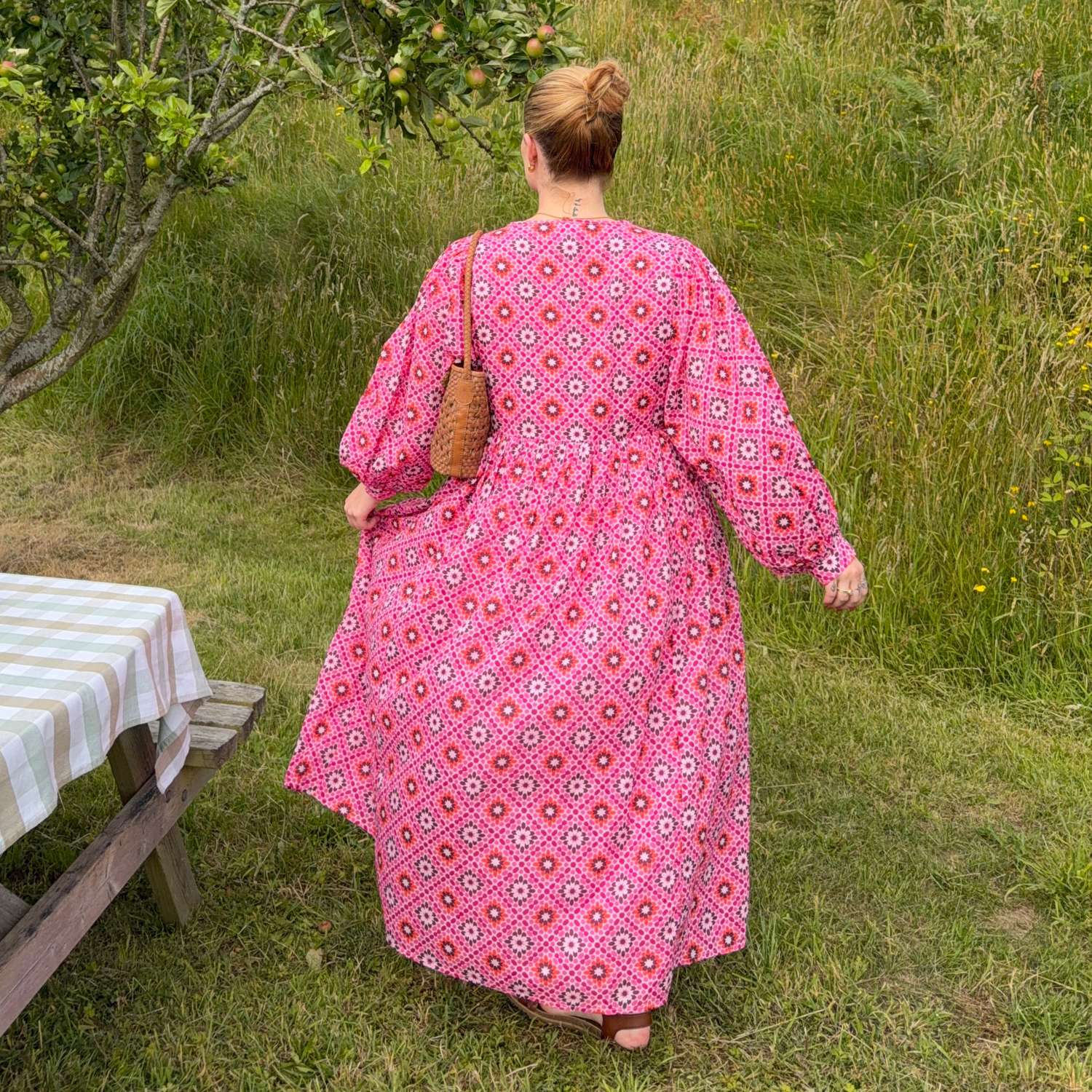 Gabriela Cotton Maxi Dress - Pink Pearl