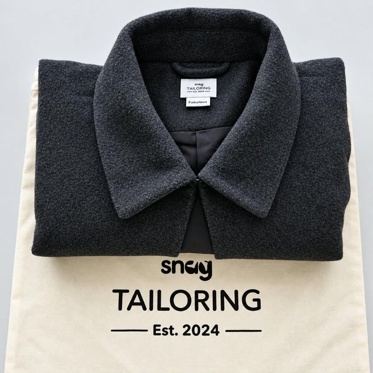 Wool Collared Cape - Charcoal