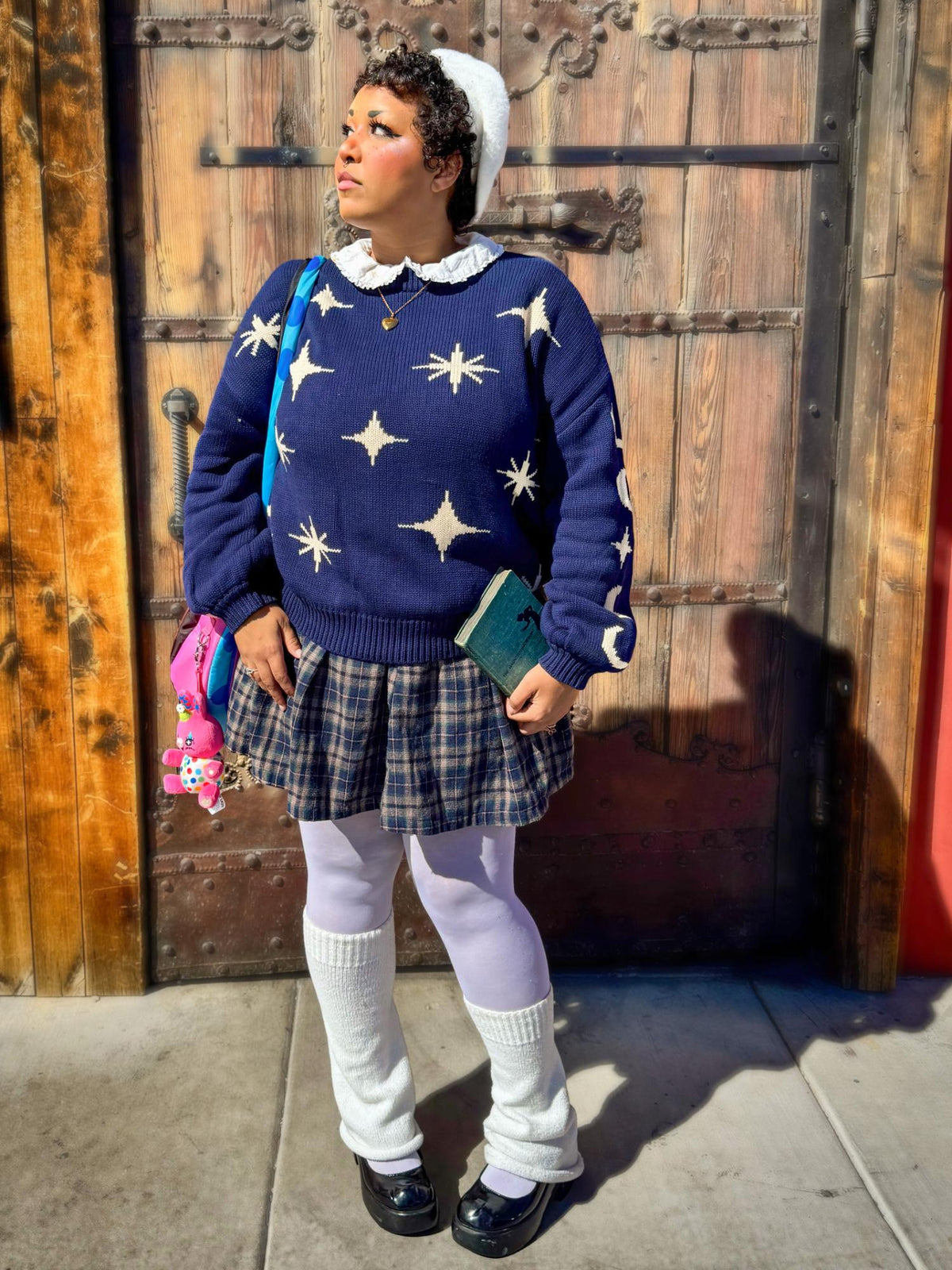 Chunky Knit Jumper - Stars - Navy/Cream