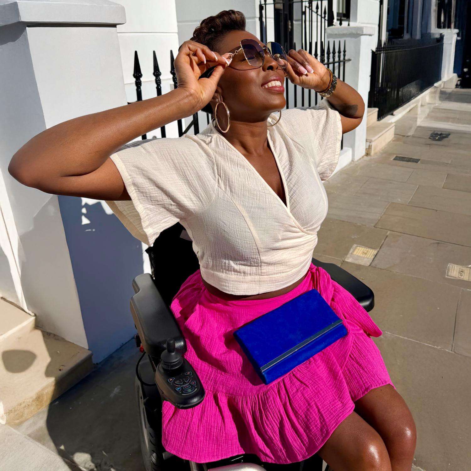 Mary Cotton Gauze Wrap Skirt - Peony