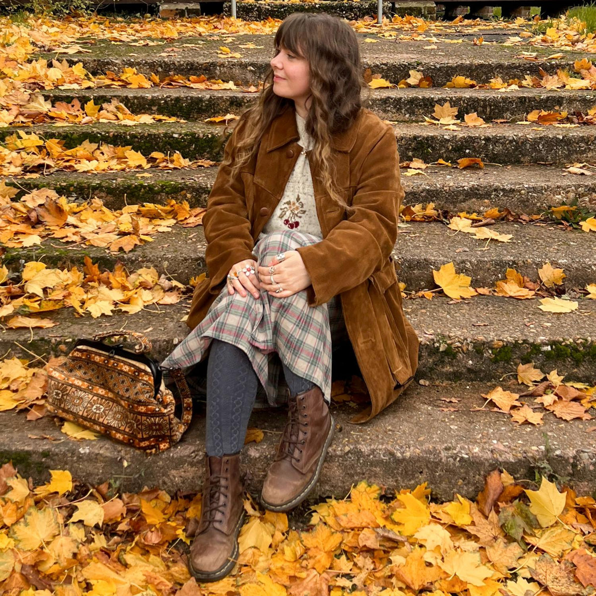 Grannies Cable Knit Wool Tights - Slate