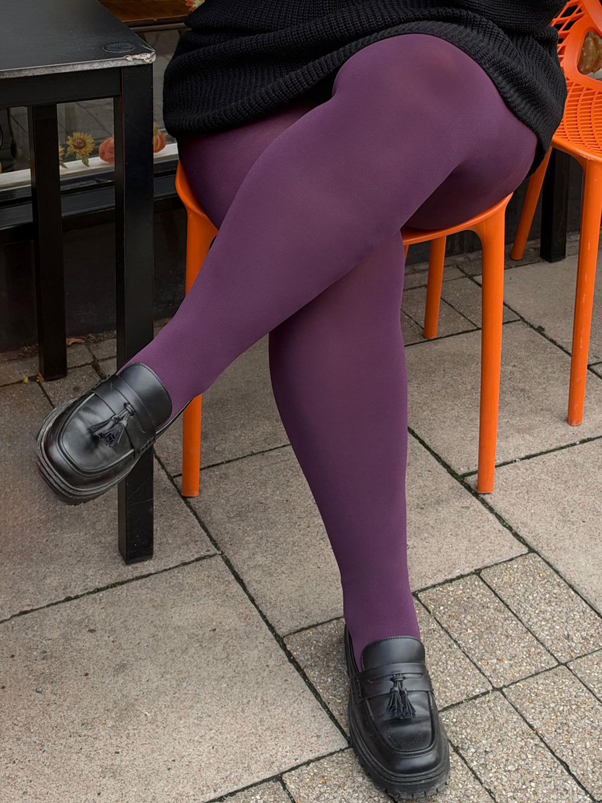 120 Denier Super Opaque Tights - Plum
