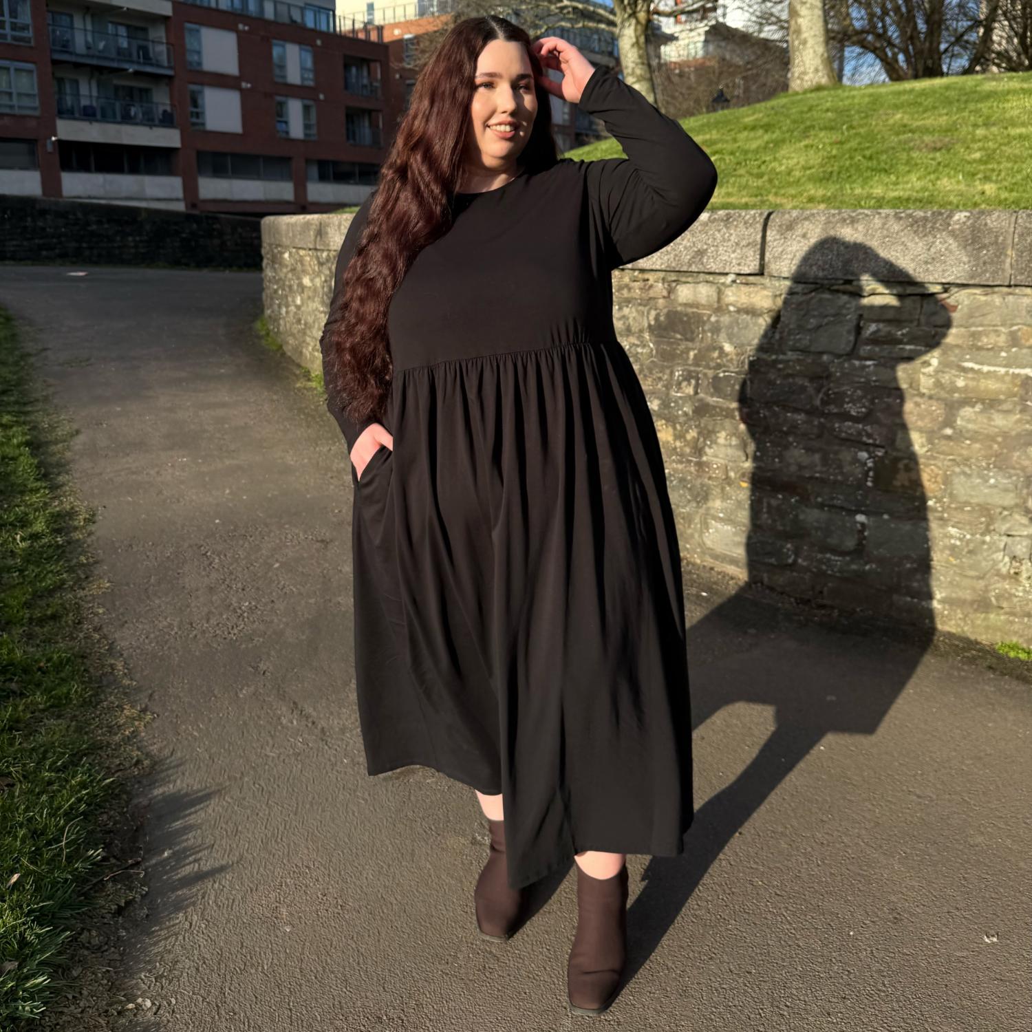 long sleeve tight t shirt dress Long Sleeve T-Shirt Dress in Blue