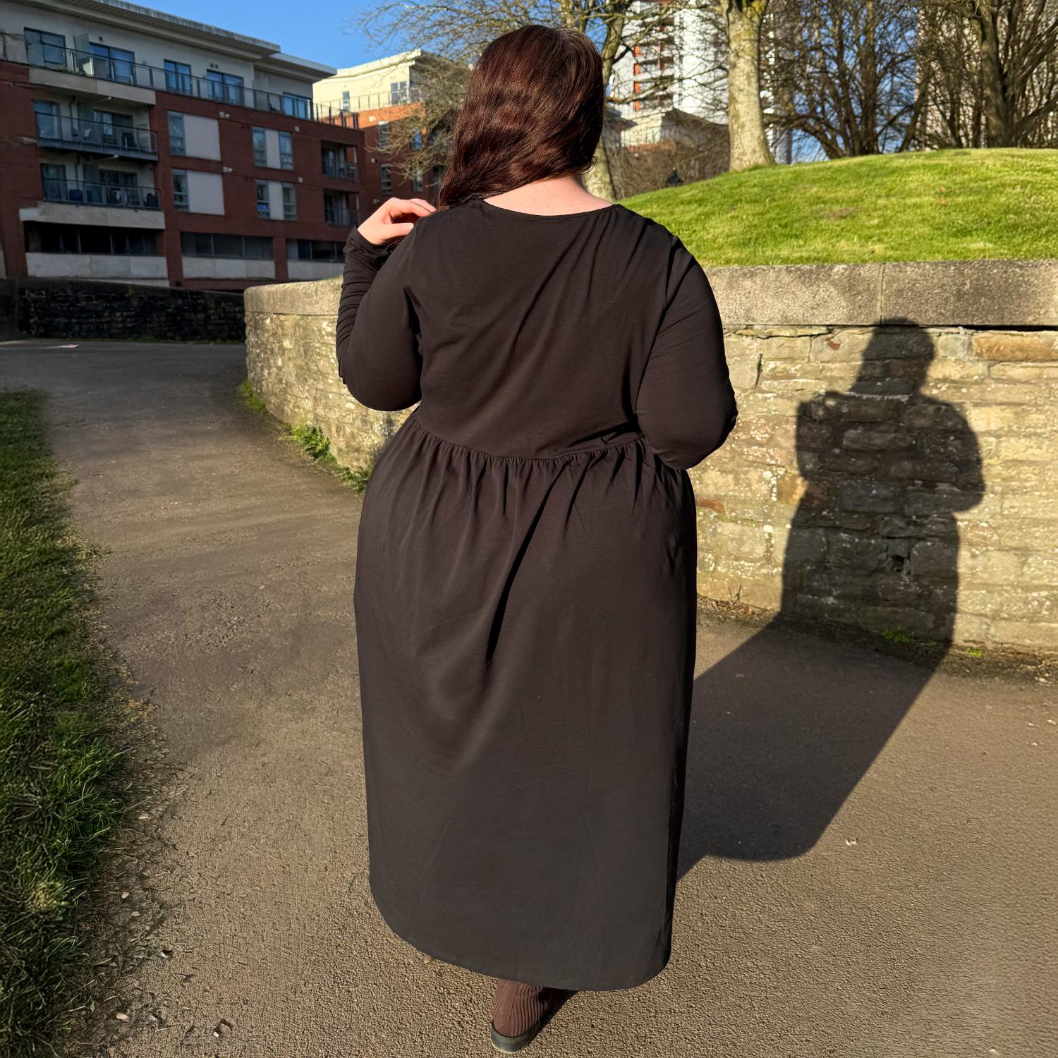 Black Long Sleeve Maxi Dress | Full Coverage | Snag