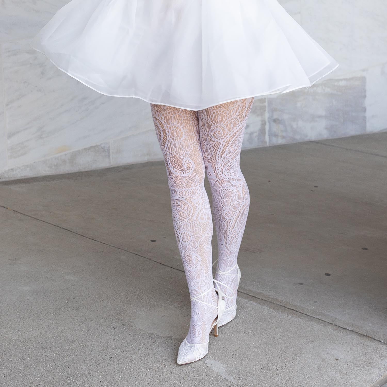 Botanical Fishnets - White - Tights & Clothes In Sizes 4-38 - Snag Botanical Fishnets - White - Tights & Clothes In Sizes 4-38 - Snag