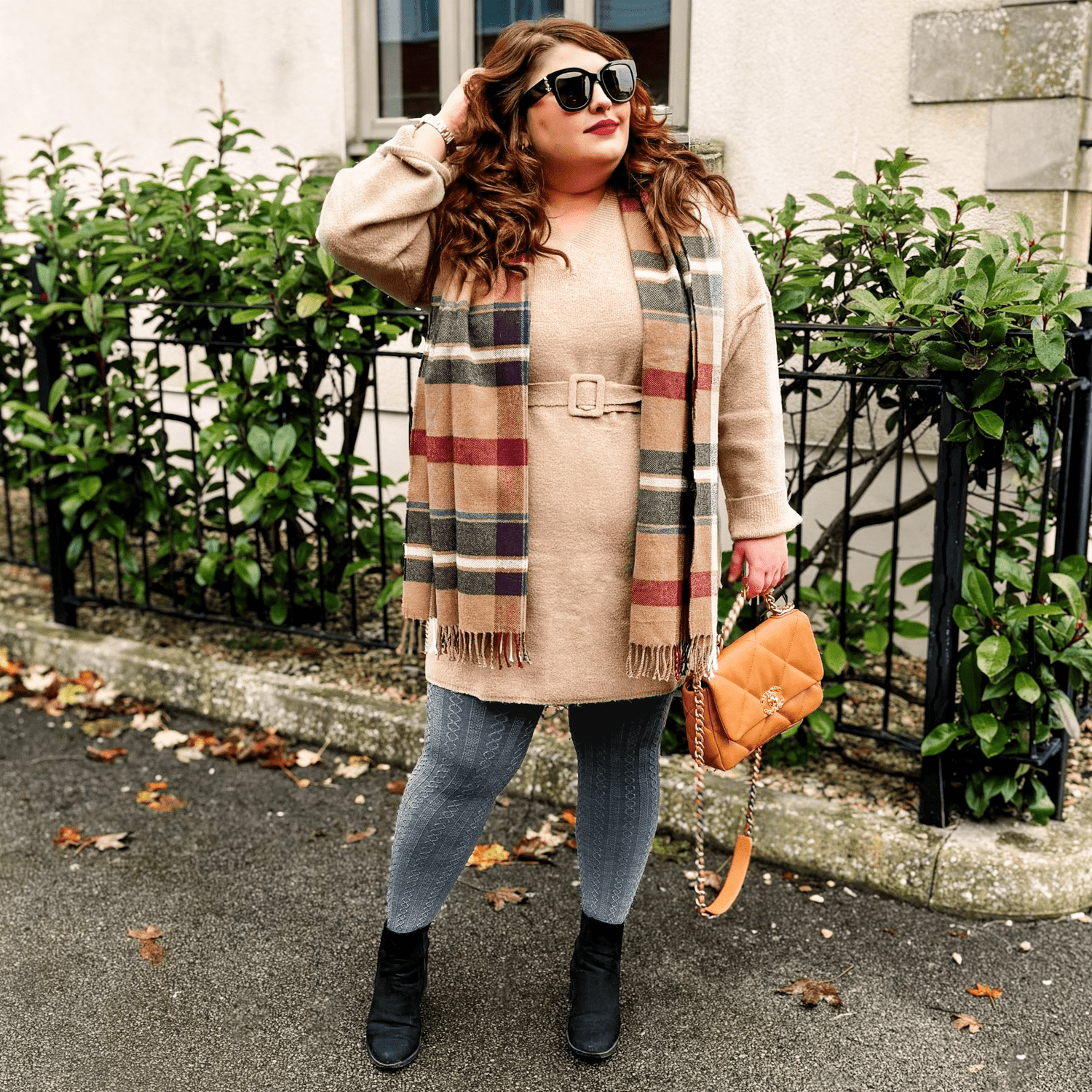 Grannies Cable Knit Wool Tights V2 - Slate