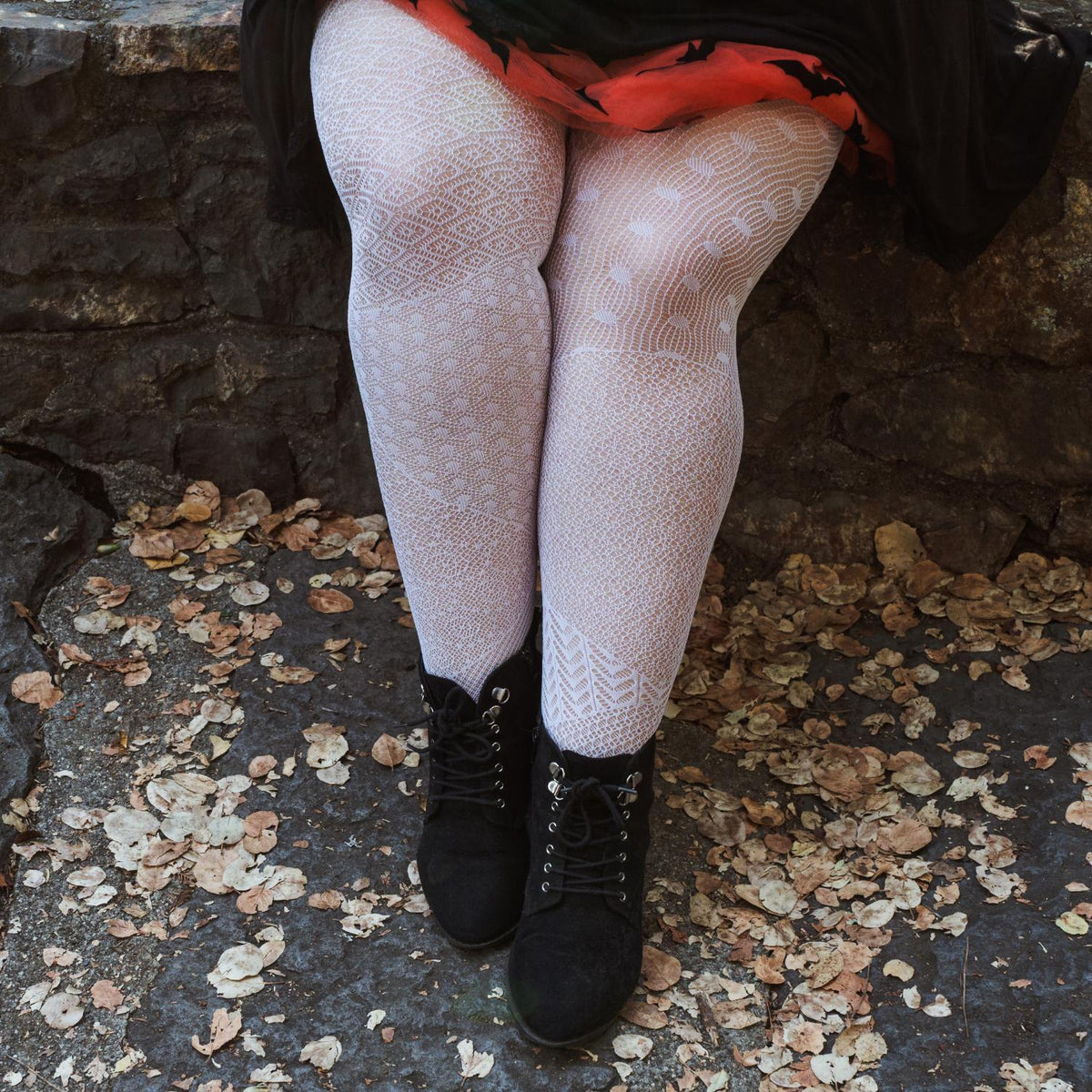 Halloween Fishnet Tights - In Pieces - Snowball