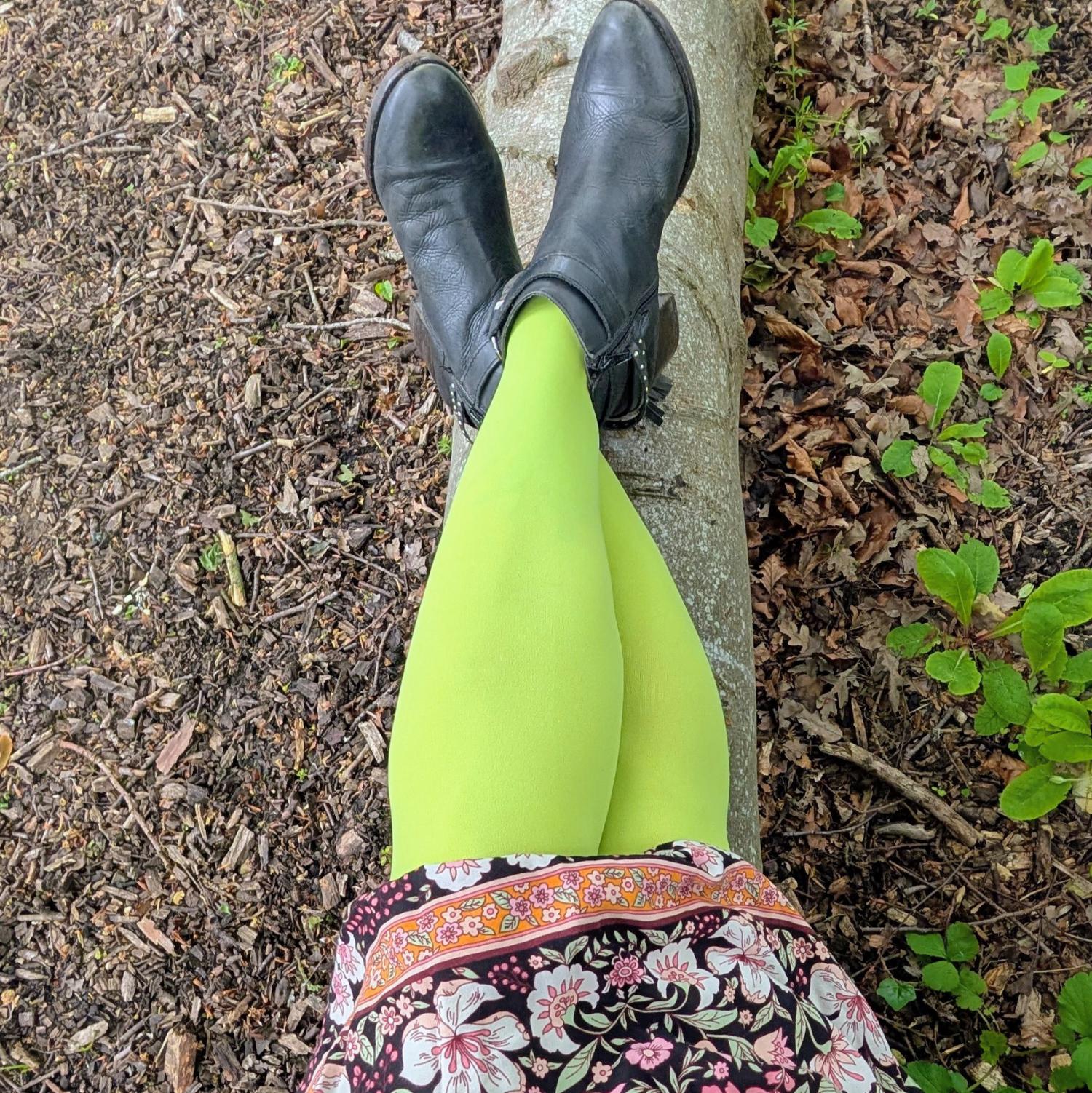 80 Denier Opaque Tights - Granny Smith