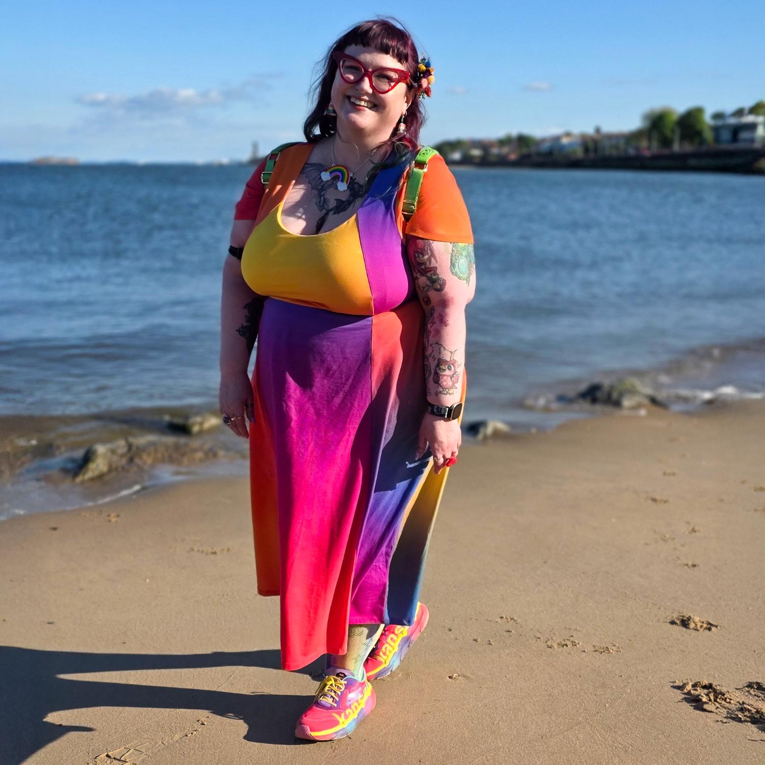 Vanessa Midi A-Line Dress - Rainbow