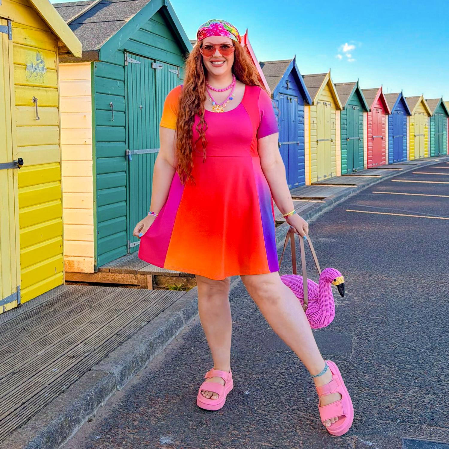 Vanessa Mini Dress | Rainbow Ombre Organic Cotton  Snag