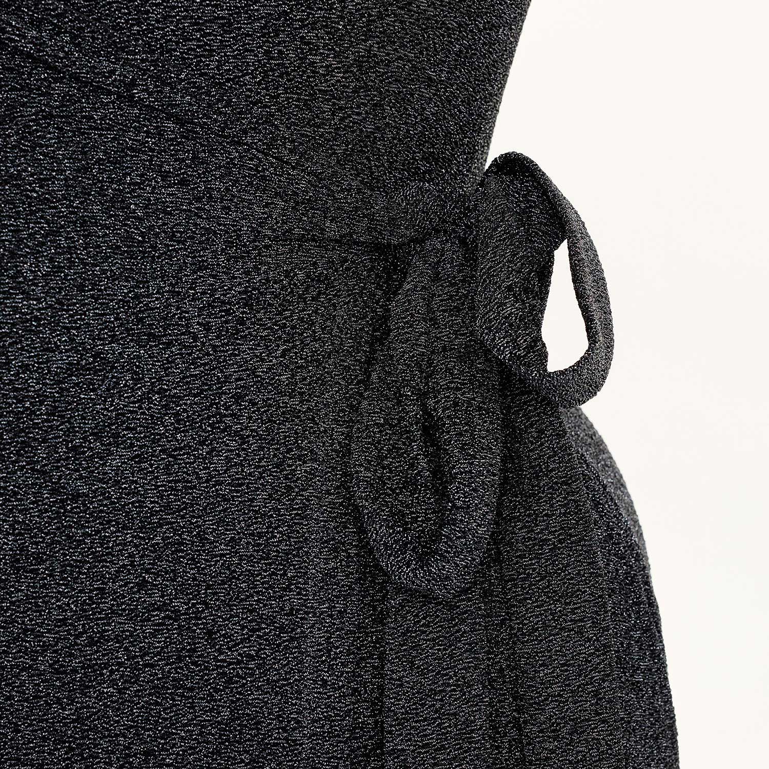 Lurex Wrap Dress - Black - Tights & Clothes In Sizes 4-38