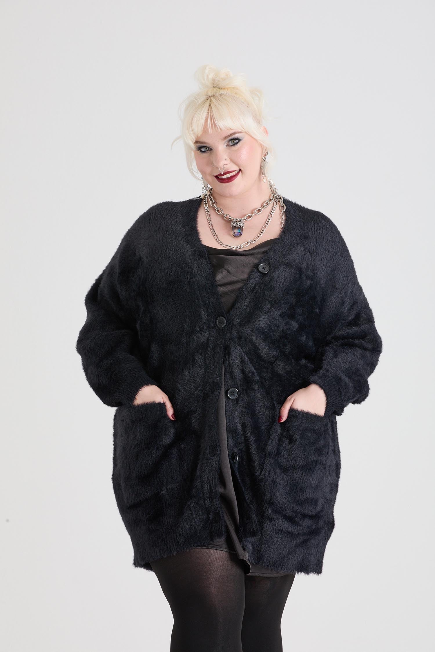 Oversized Fluffy Cardigan | Cosy Knitwear | Snag