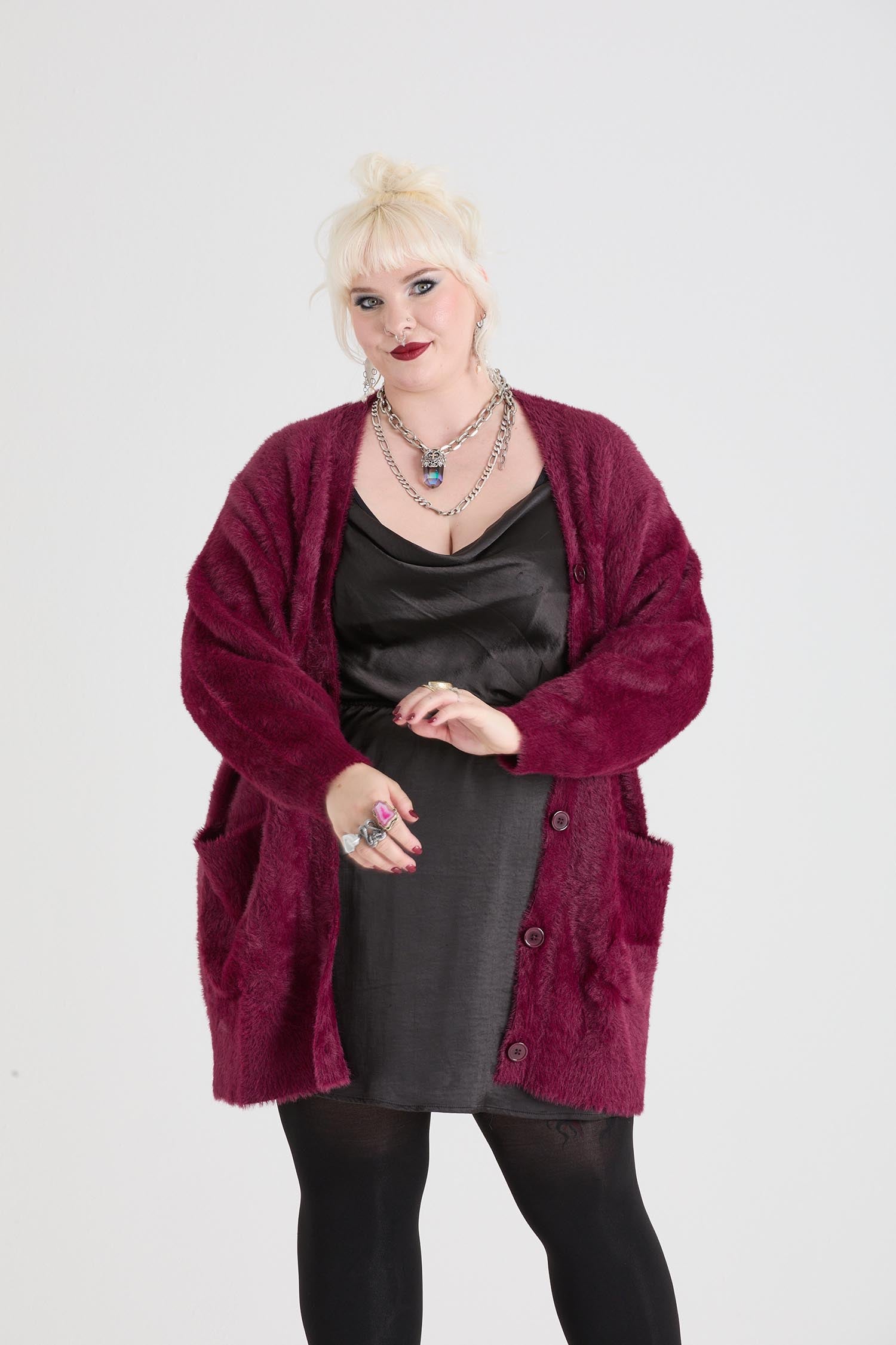 plus size shawl collar cardigan