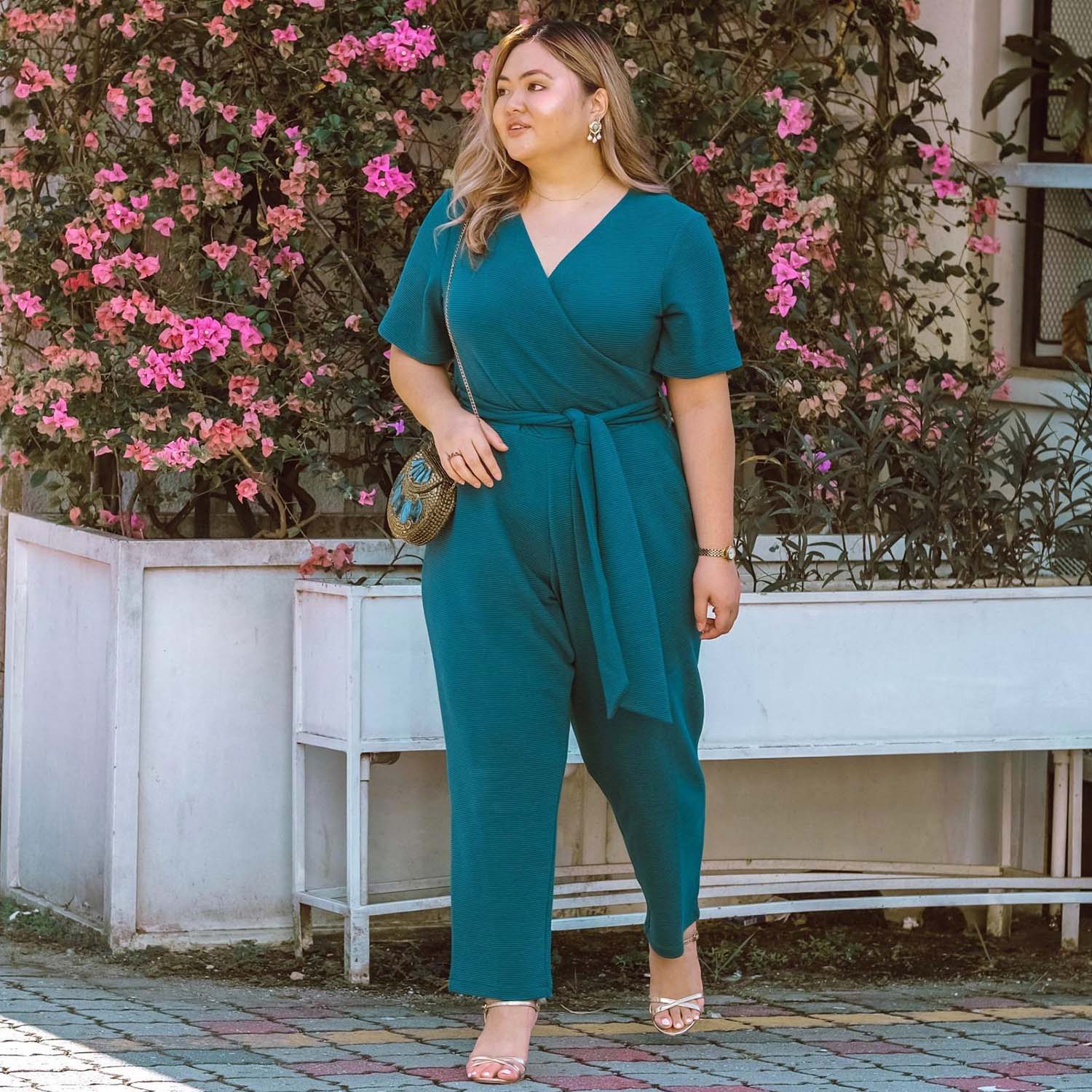 Ottoman Wrap Jumpsuit - Blueberry Muffin