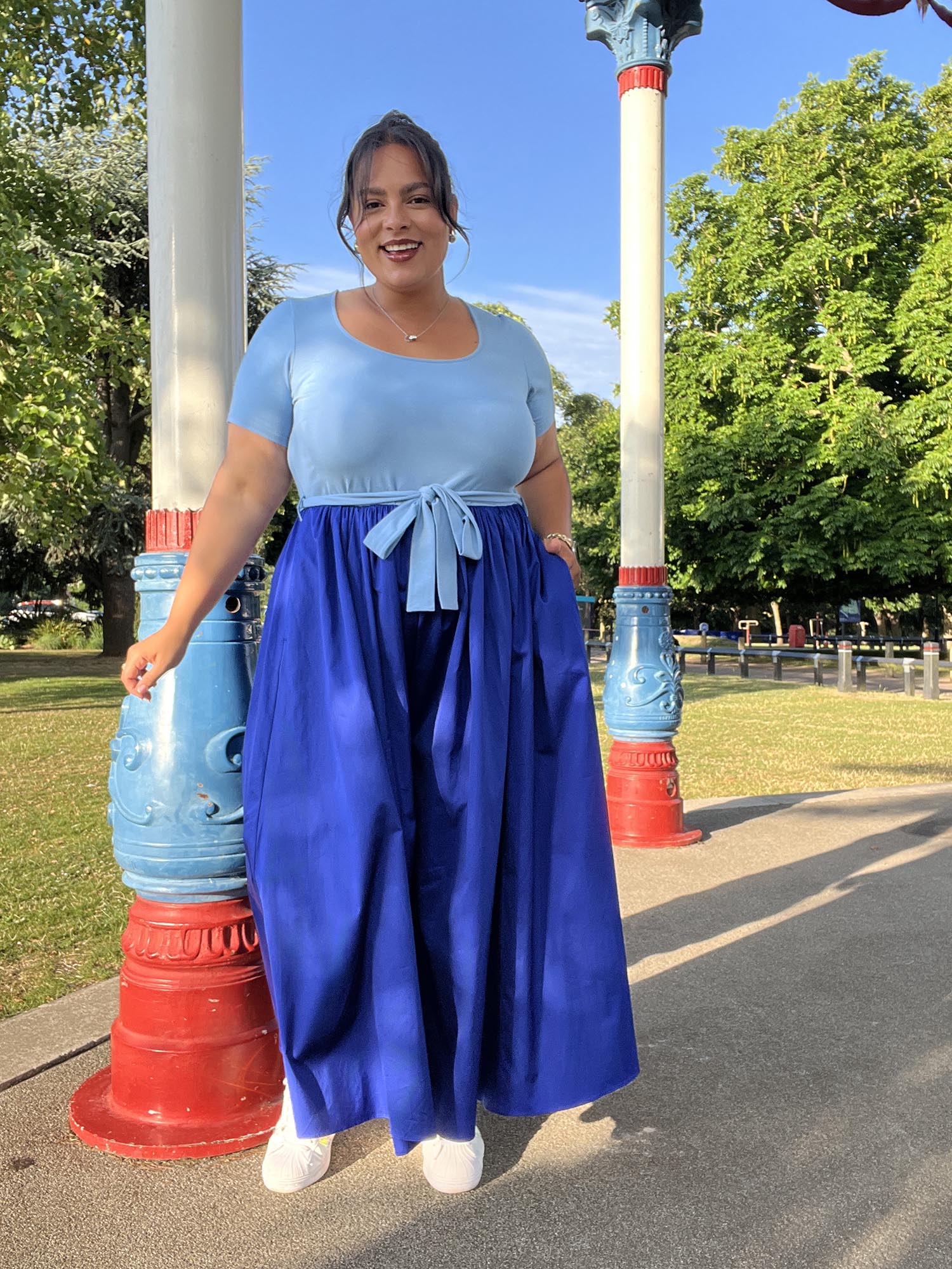 Midaxi Tee Poplin Dress - Duo Blue - Tights & Clothes In Sizes 4-38
