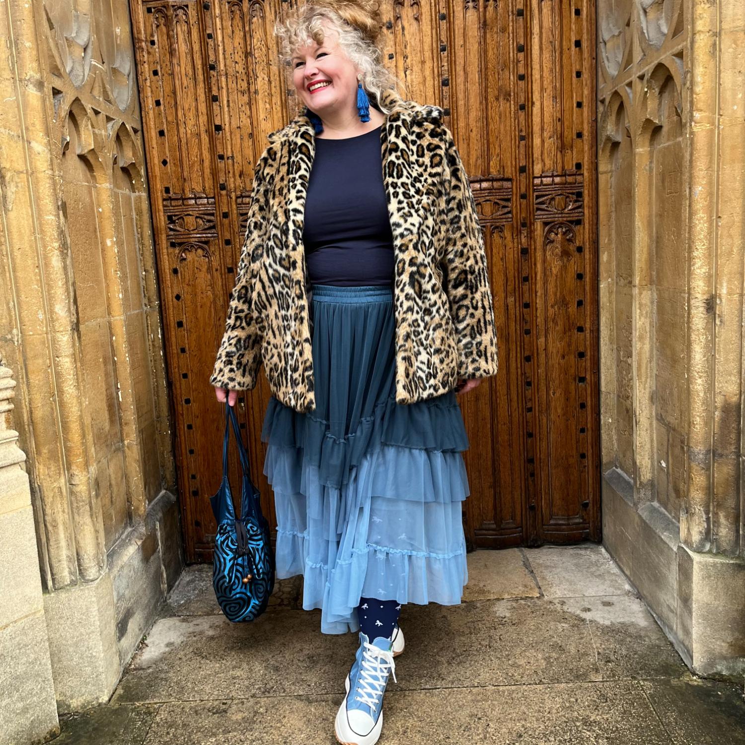 Mesh Maxi Skirt - Blue Ombre