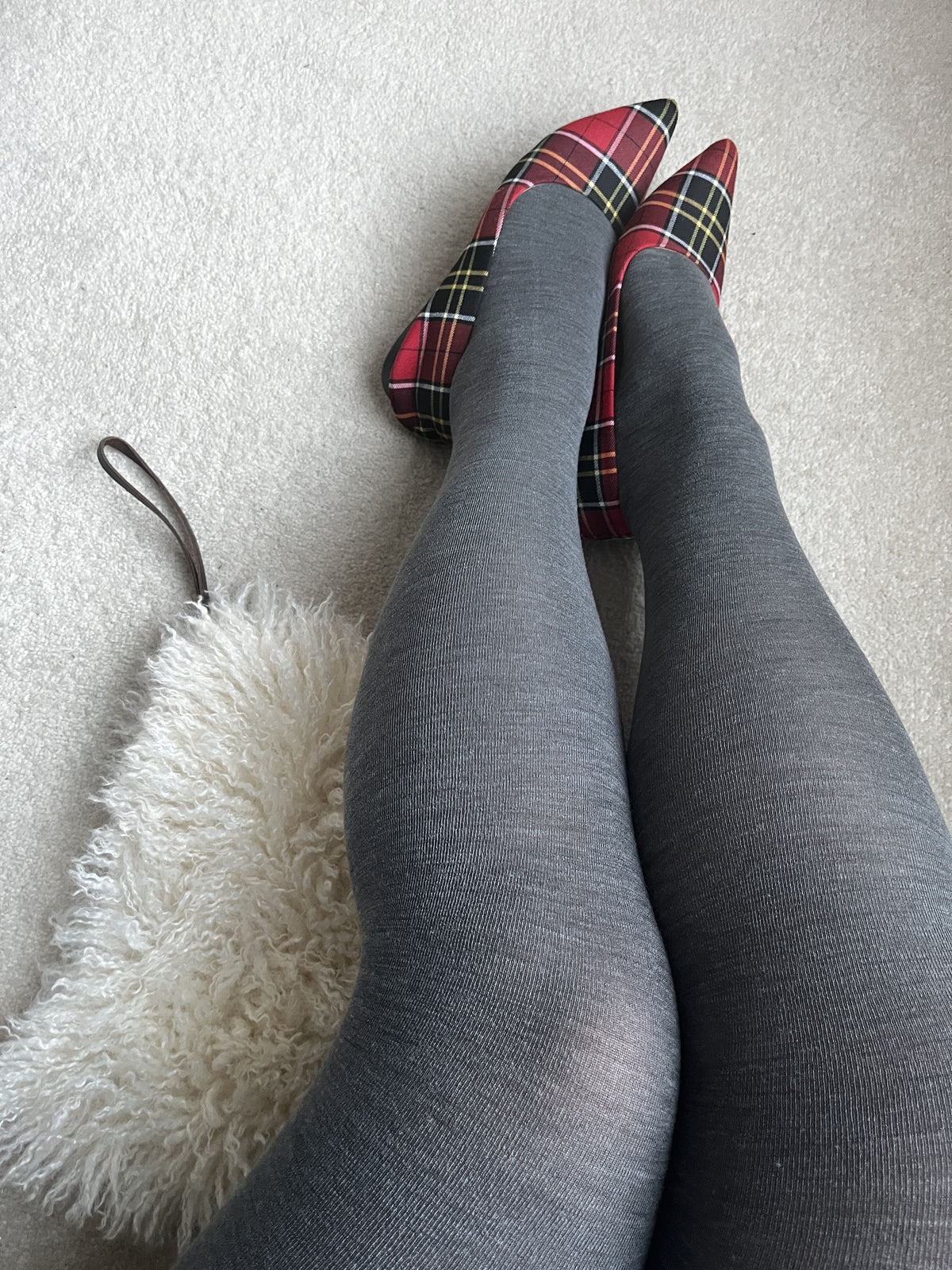 Merino Wool Tights - Silver Lining
