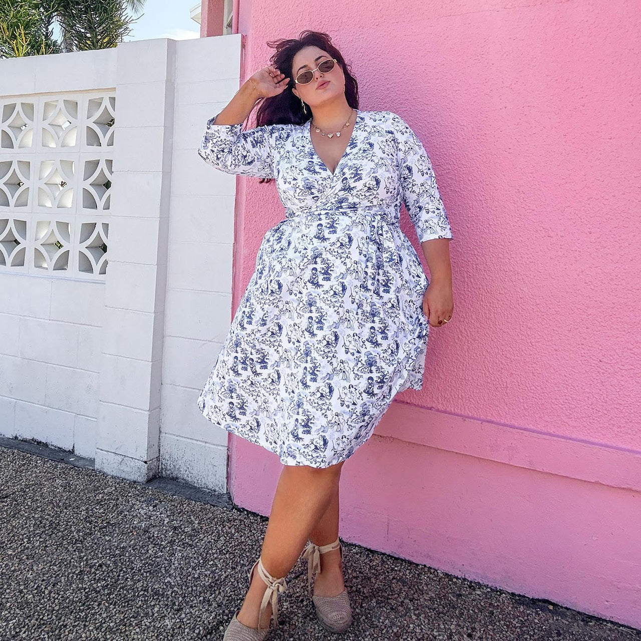 Wrap Dress - Passion au Jardin - L'Amour Bleu - Tights & Clothes In