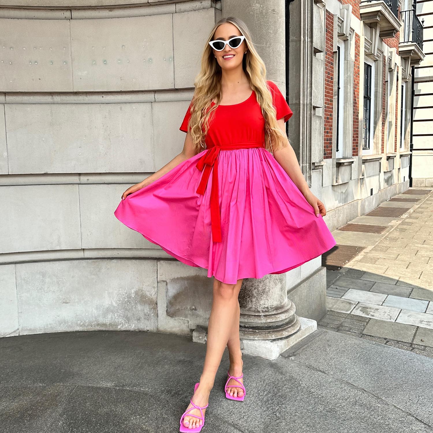 pink poplin dress Mini Tee Poplin Dress - Sangria/Pink Lady - Tights & Clothes In Sizes 4-38