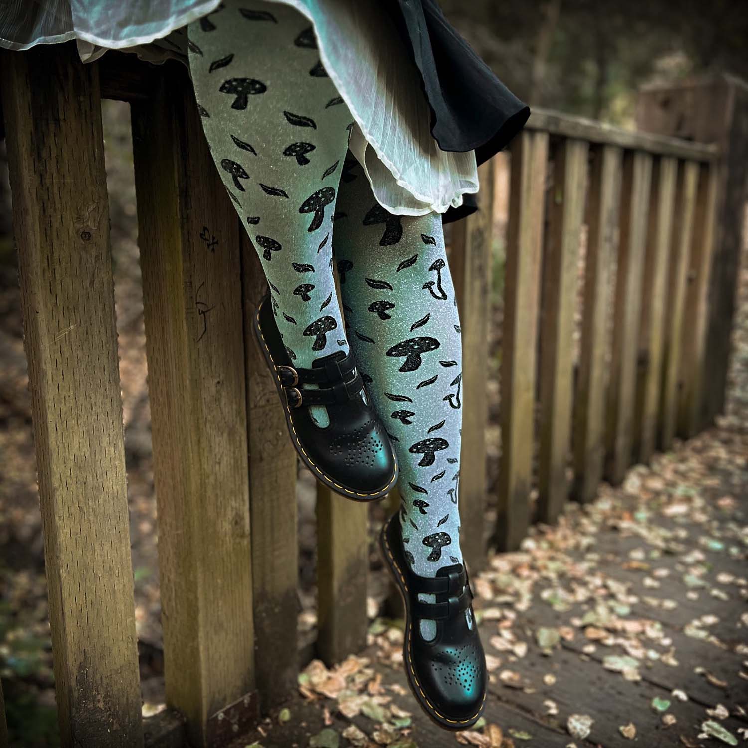 80 Denier Opaque Tights Deathcap Mushrooms