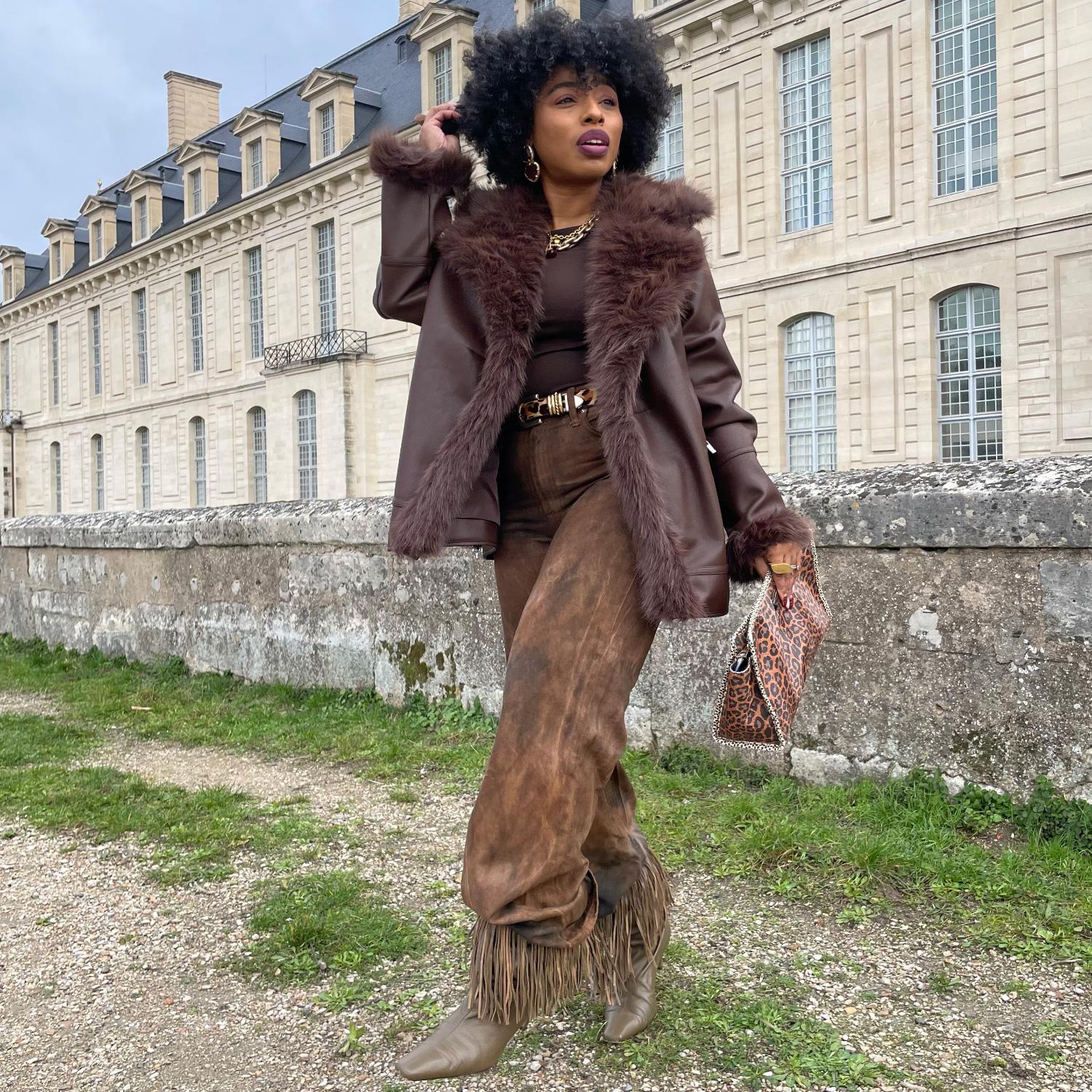 Amelia Aviator Jacket - Brown