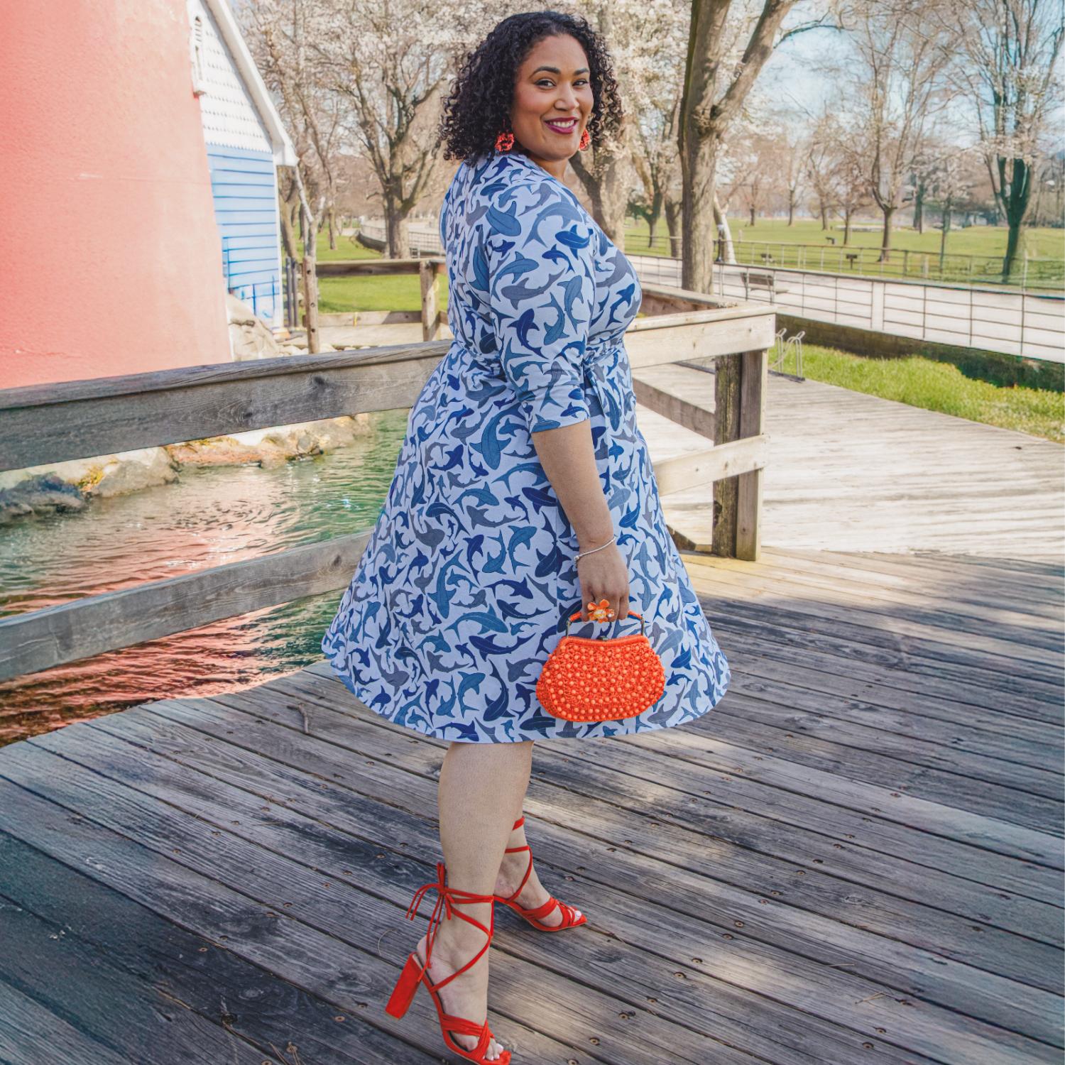 blue and red dress Women's Sunny Side Up Multi Stripe Cotton Smocked Tiered Maxi | Size: L Spring 23-Q1 blocking in silk Valencia Abstract Print Halter Size:15-18