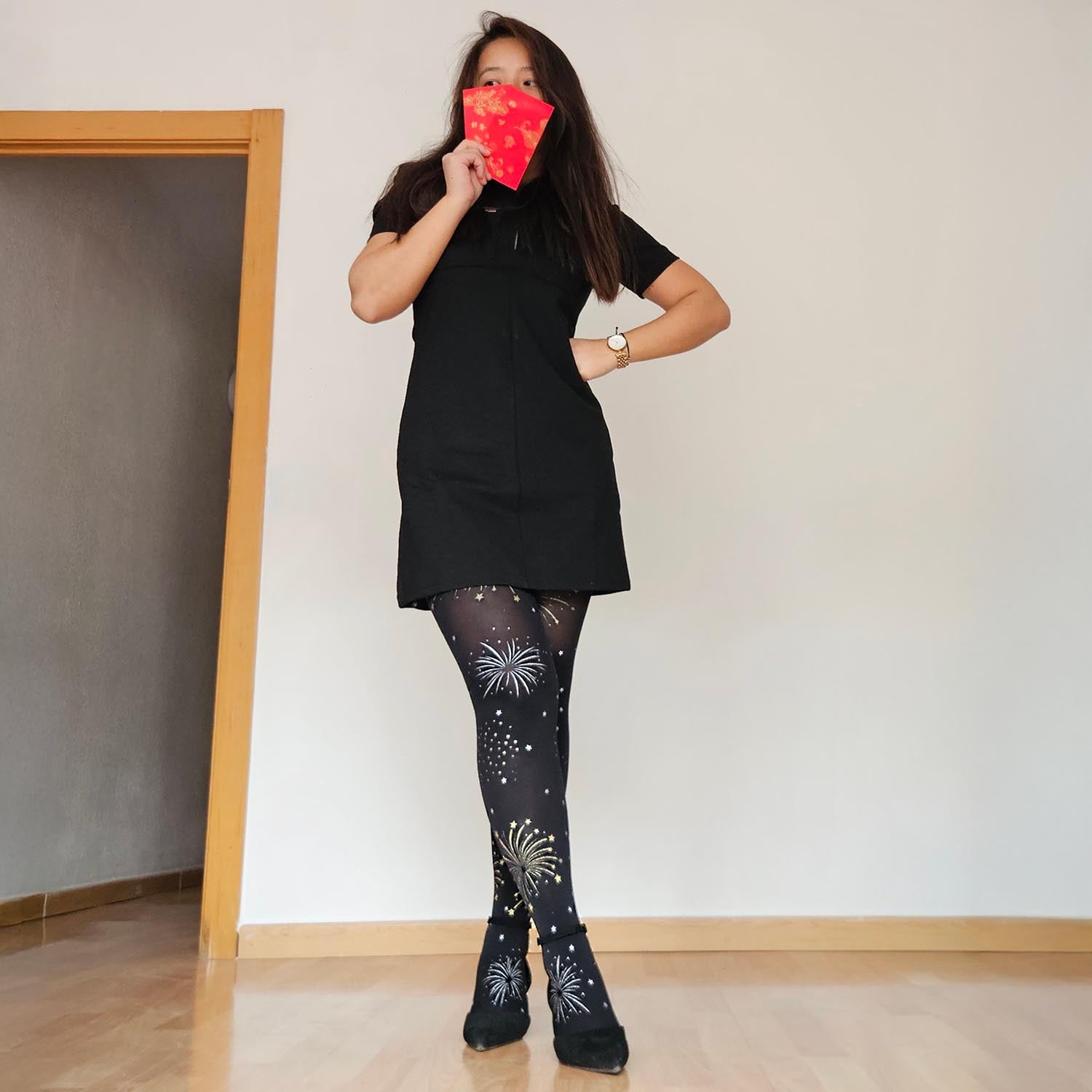 80 Denier Opaque Tights - Glitter Fireworks