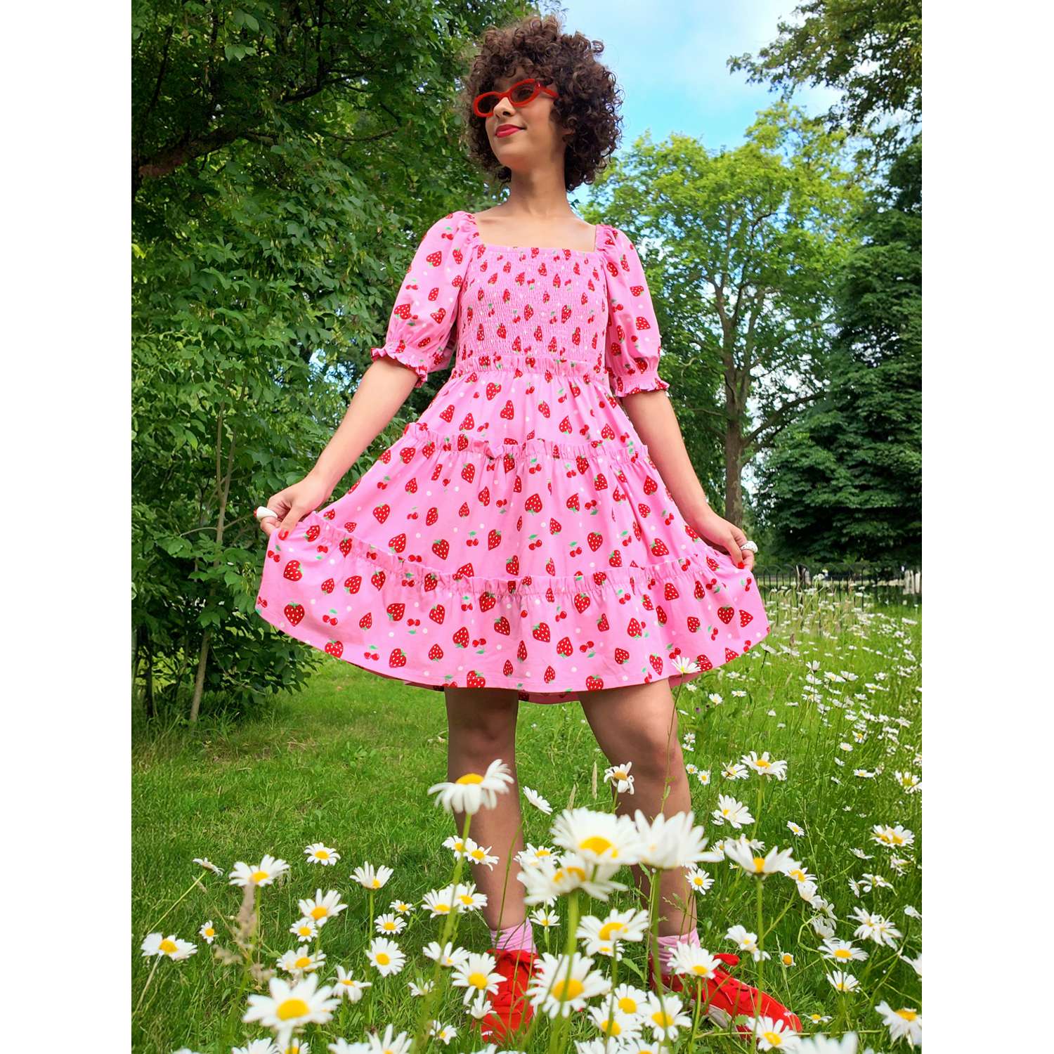 Strawberry Jersey Mini Dress