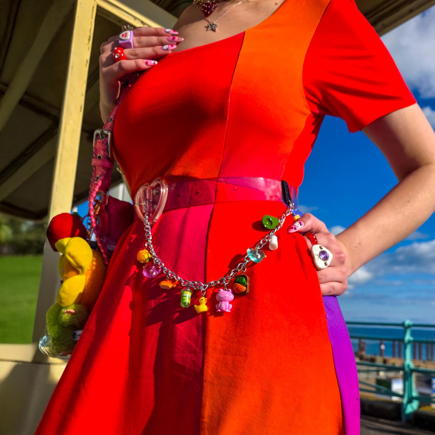 Vanessa Midi A-Line Dress - Rainbow